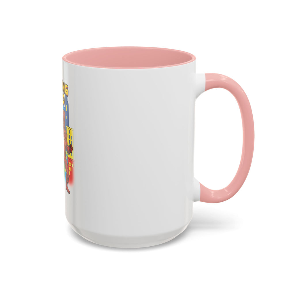 Sizzling Hero Mug | Accent Coffee Mug 11oz 15oz, Superhero City Design