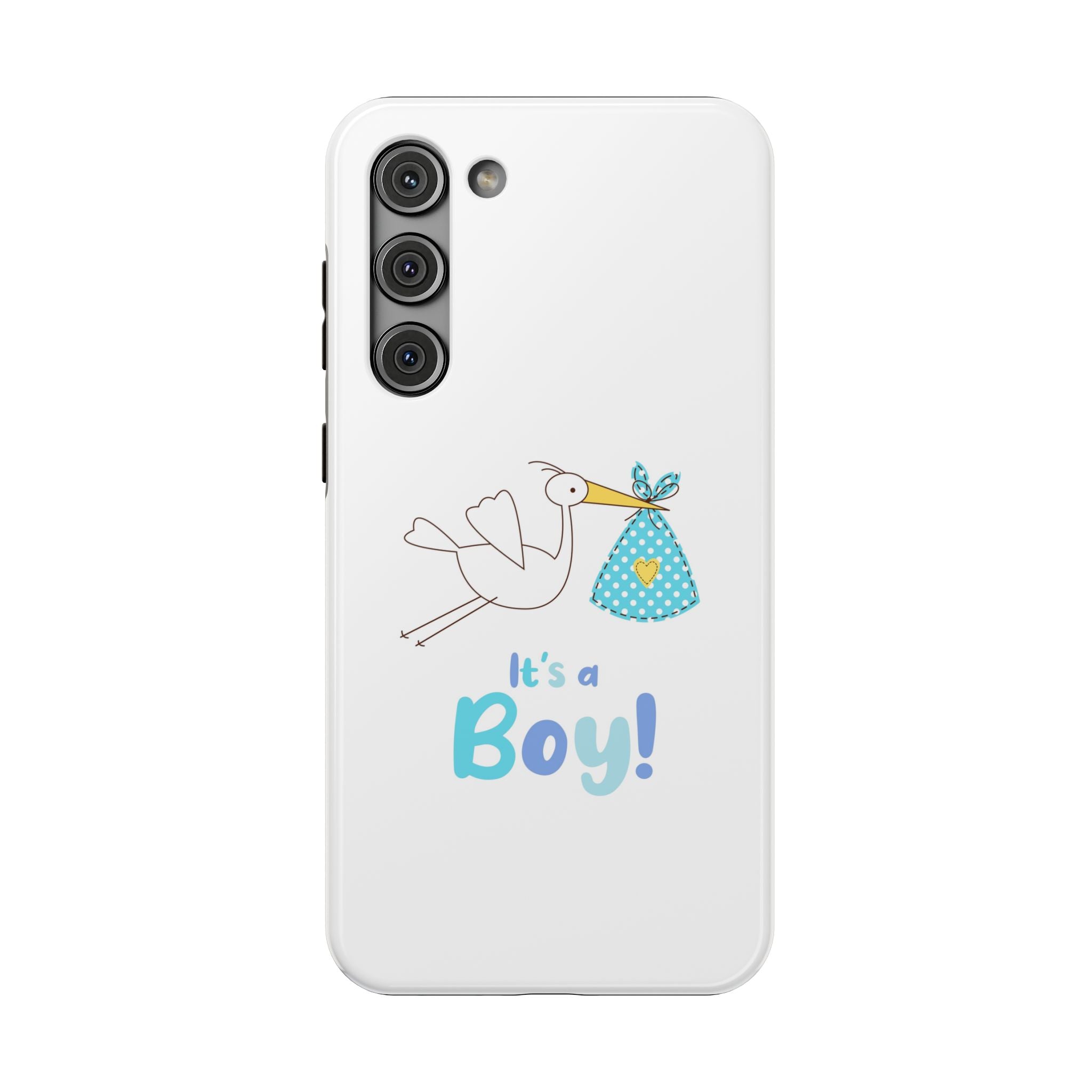 Stork 'It's a Boy' Phone Case | Impact-Resistant Case