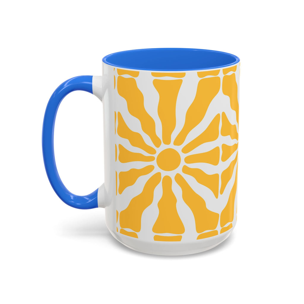 Yellow Sunburst Mug | Ceramic Coffee Cup
