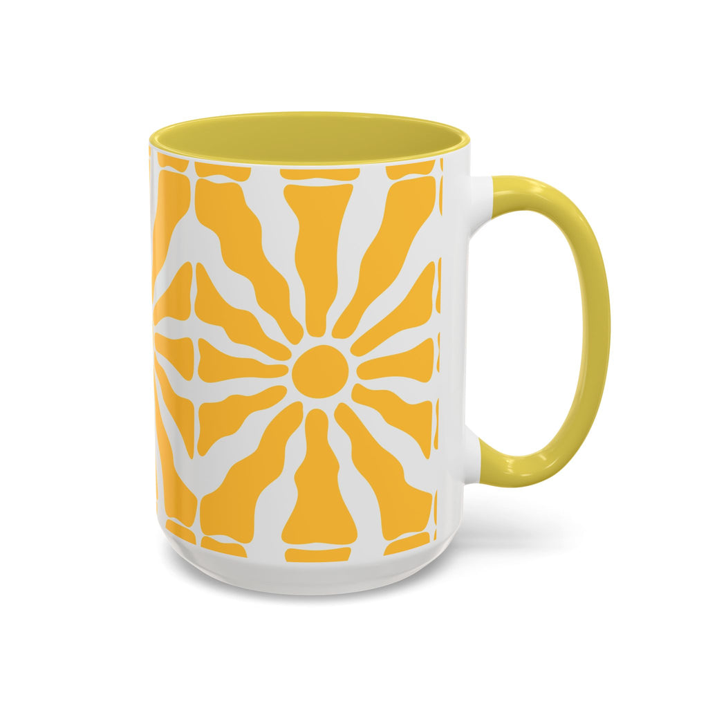 Yellow Sunburst Mug | Ceramic Coffee Cup