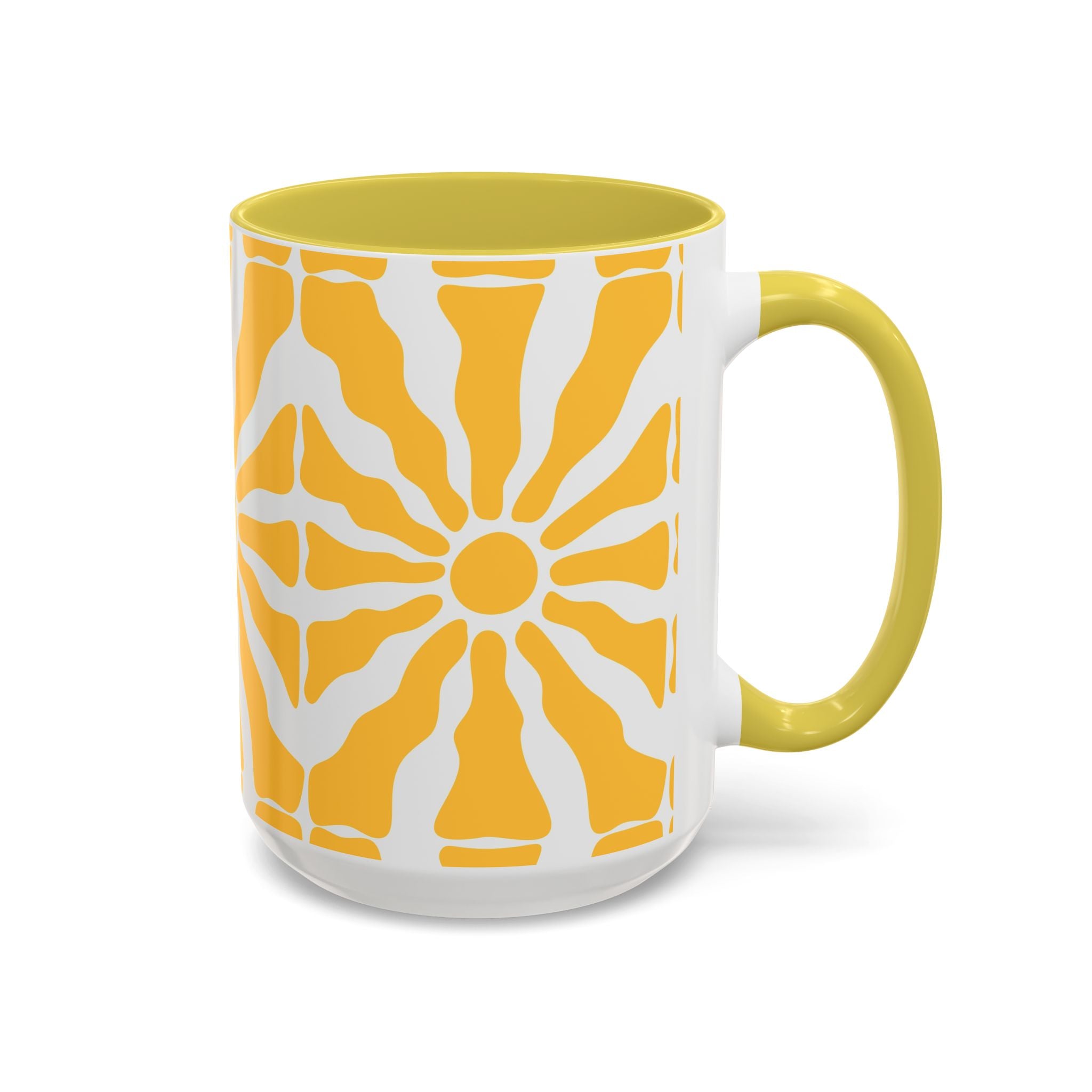 Yellow Sunburst Mug | Ceramic Coffee Cup