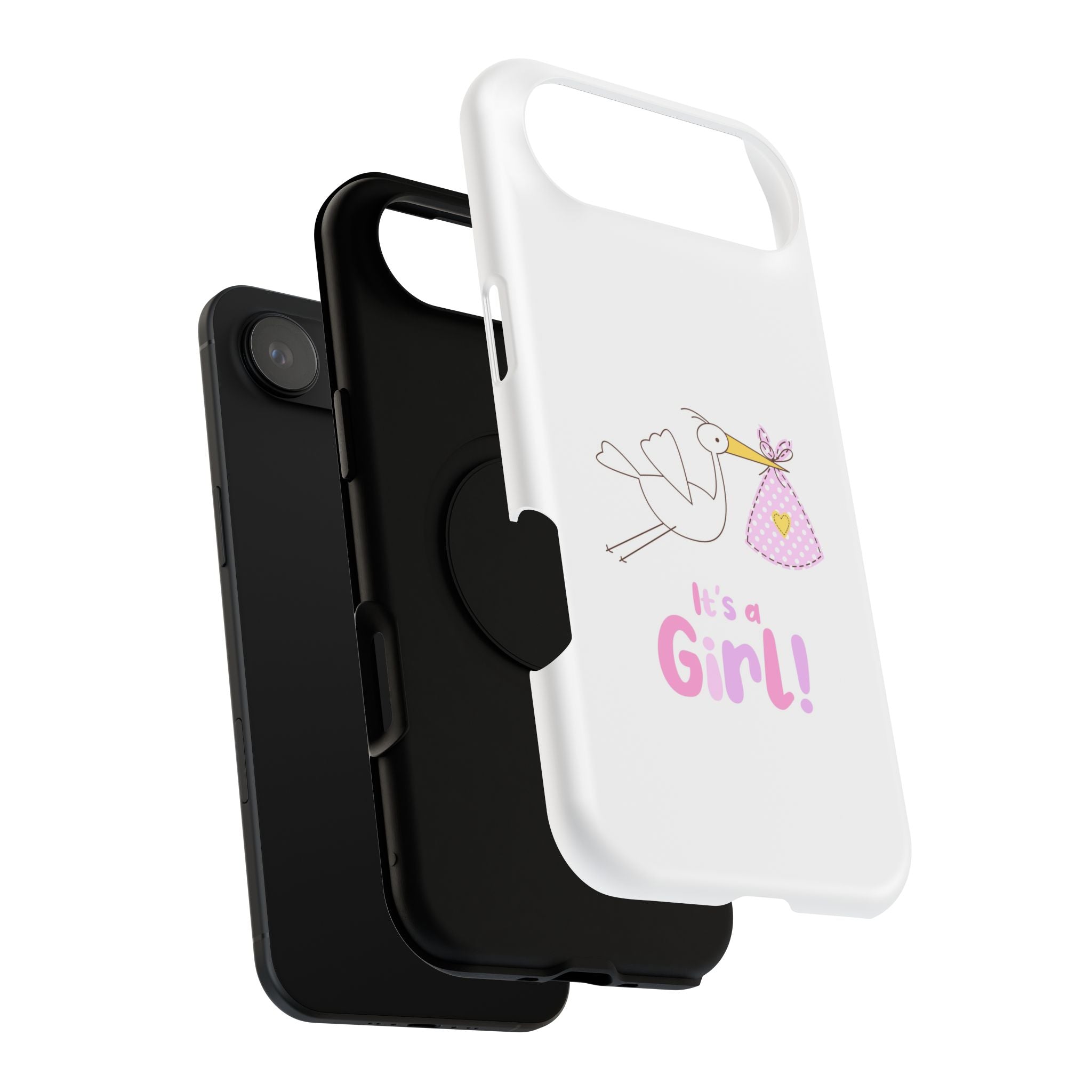 Phone Case - "It's a Girl!" Stork Baby Announcement Impact-Resistant Case