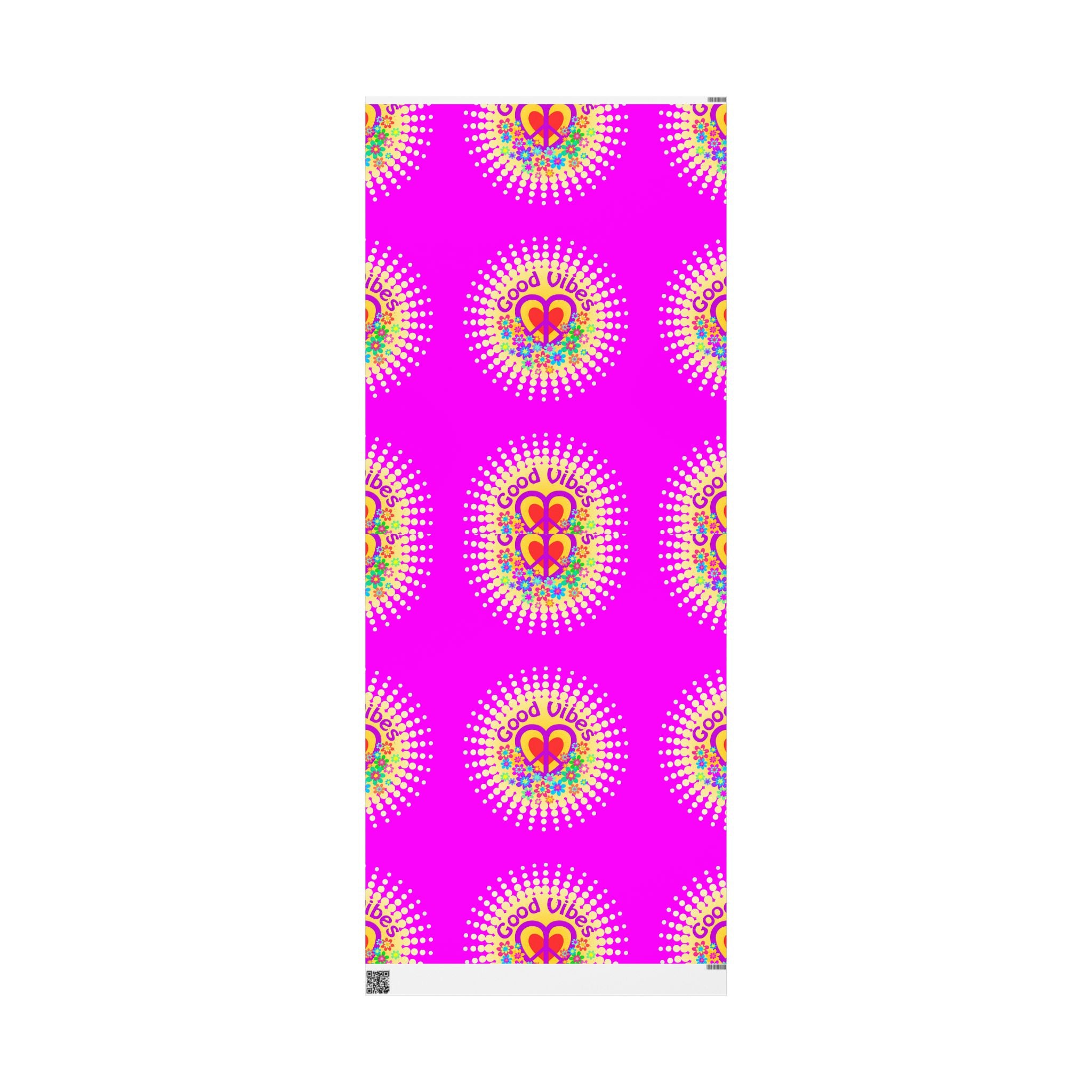 Bright Pink Floral Wrapping Paper Roll — Retro Daisy Gift Wrap