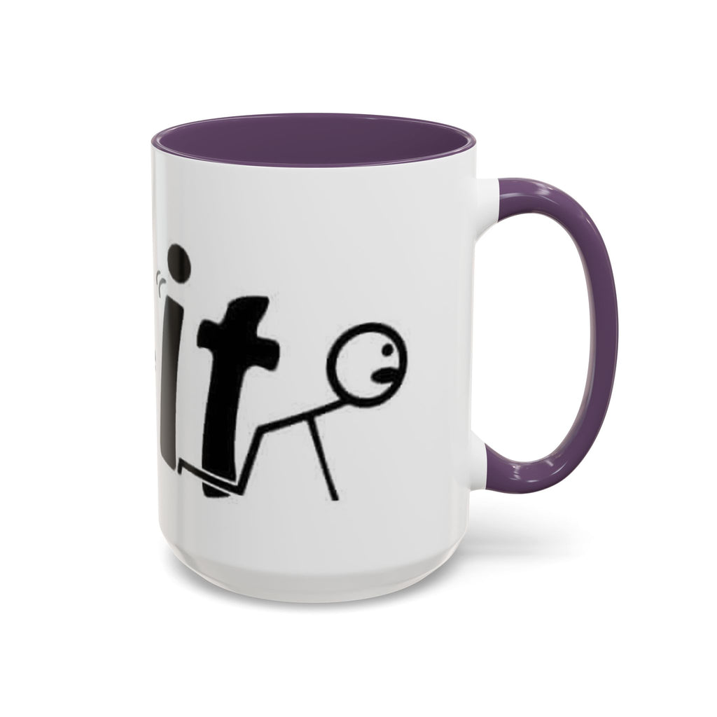 Sit Before It Mug | Funny Stick Figure Coffee Cup, Morning Routine Accent Mug
