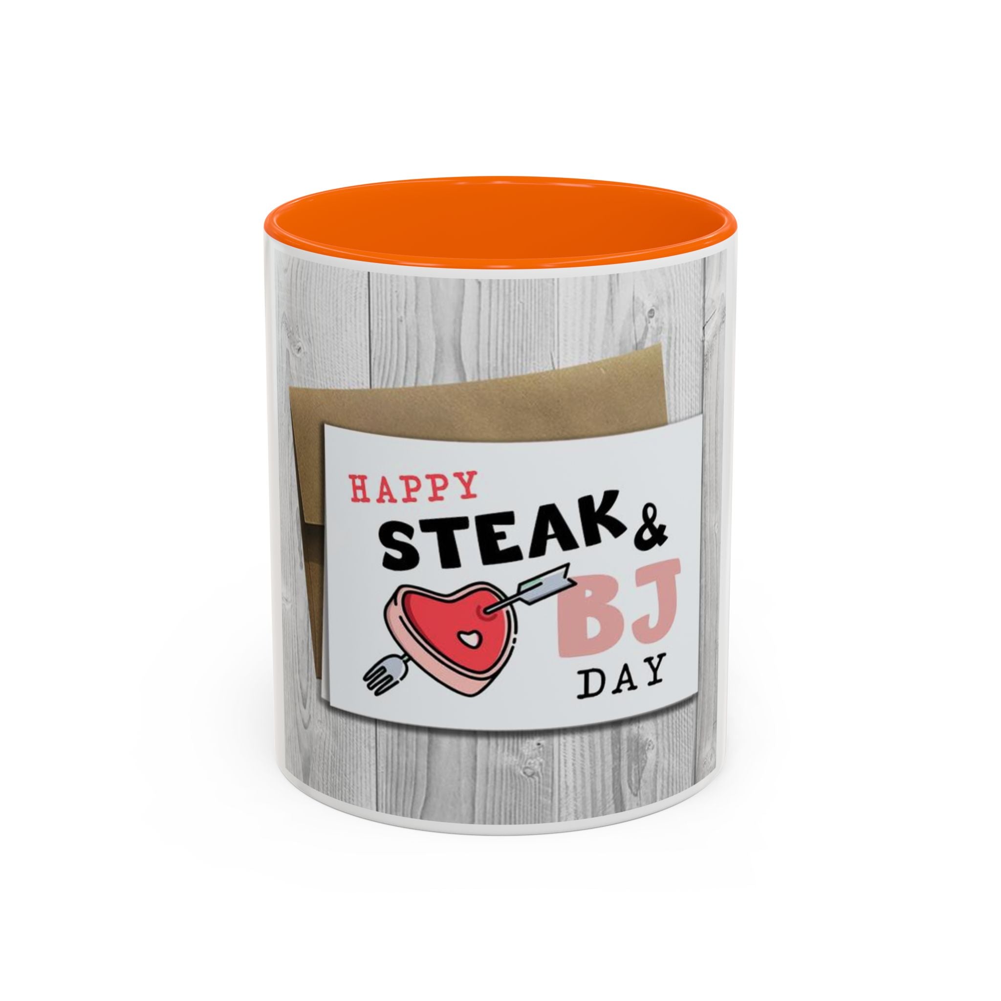 Happy Steak & BJ Day Mug | Novelty Coffee Mug, Humorous Holiday Design