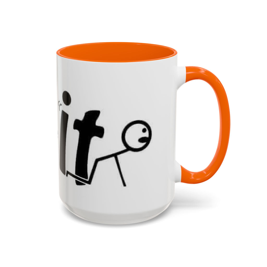 Sit Before It Mug | Funny Stick Figure Coffee Cup, Morning Routine Accent Mug
