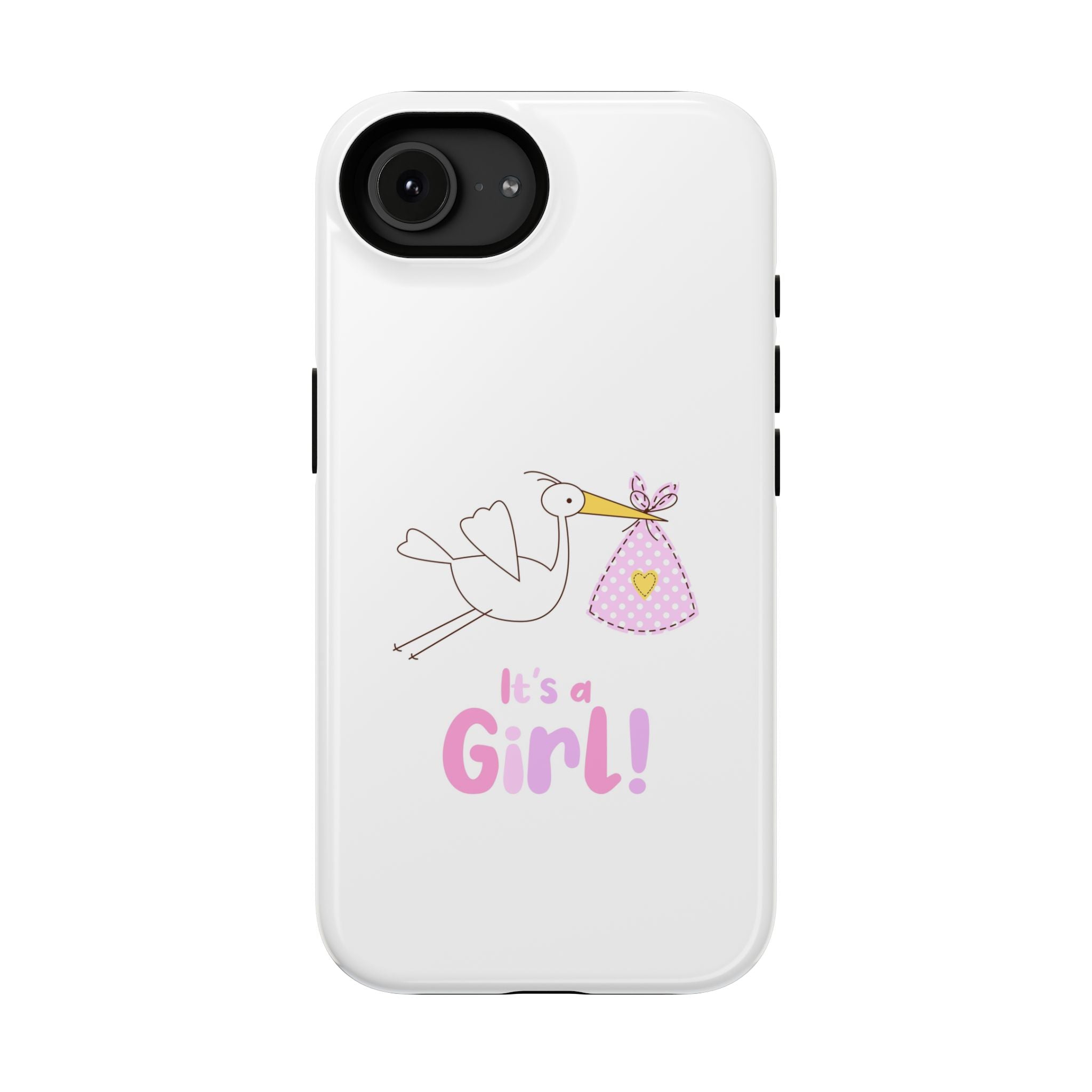 Phone Case - "It's a Girl!" Stork Baby Announcement Impact-Resistant Case