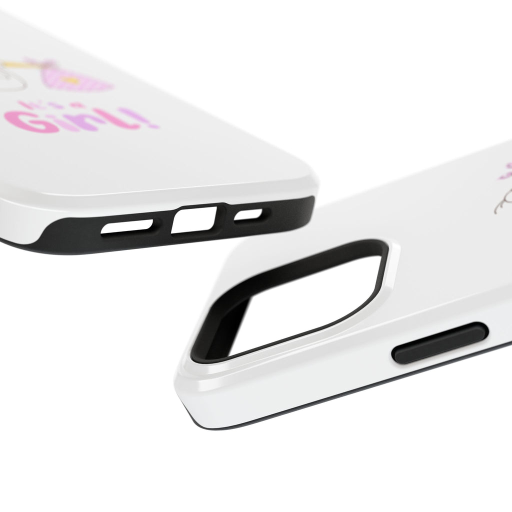 Stork carrying bundle "It's a Girl!" Phone Case | Impact-Resistant Case
