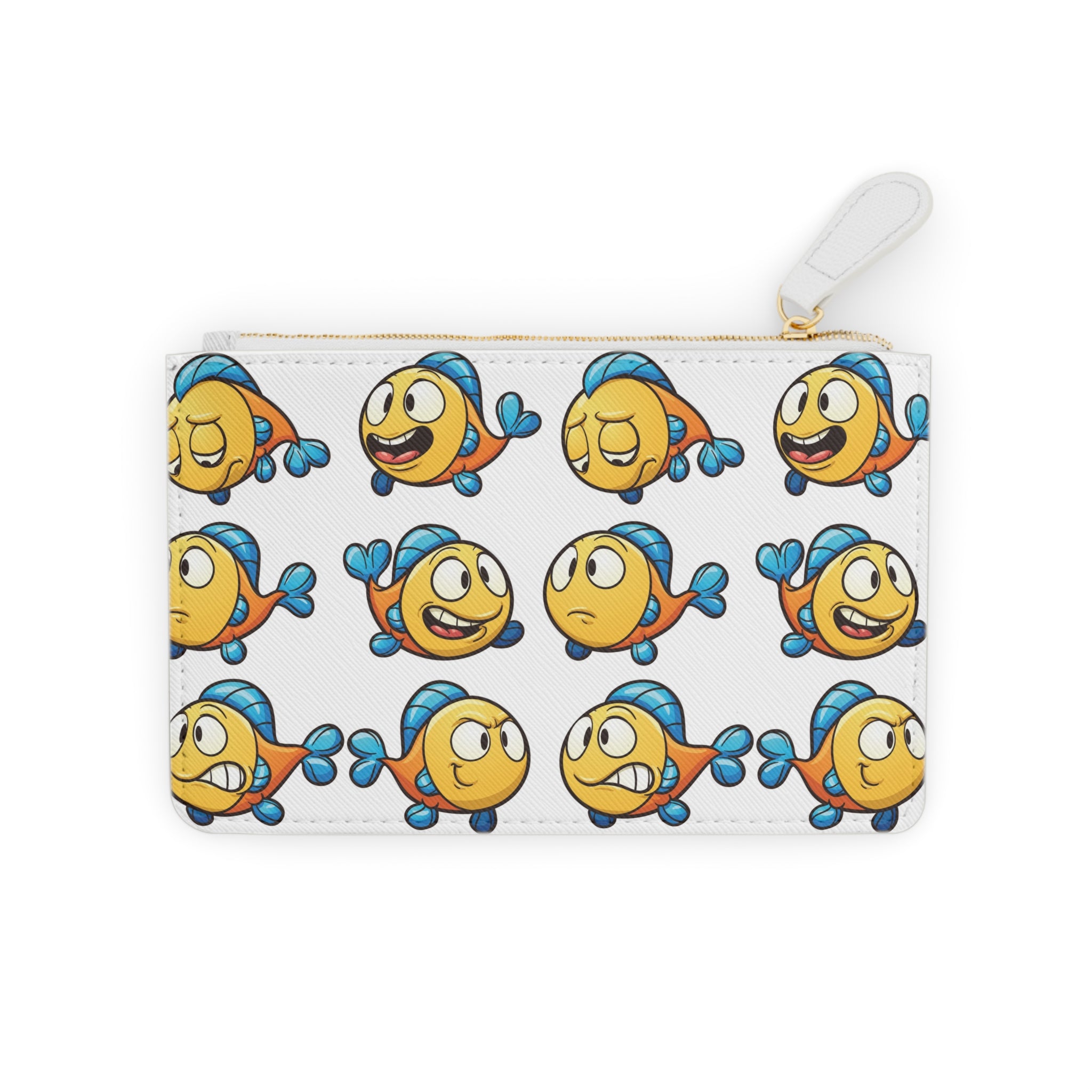 Cartoon Fish Pattern Mini Clutch Bag | Cute Yellow Blue Fish Wallet