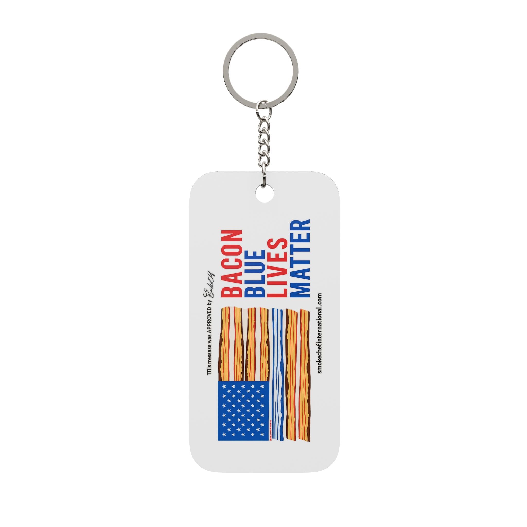 Bacon Blue Lives Matter Double-Sided Keychain