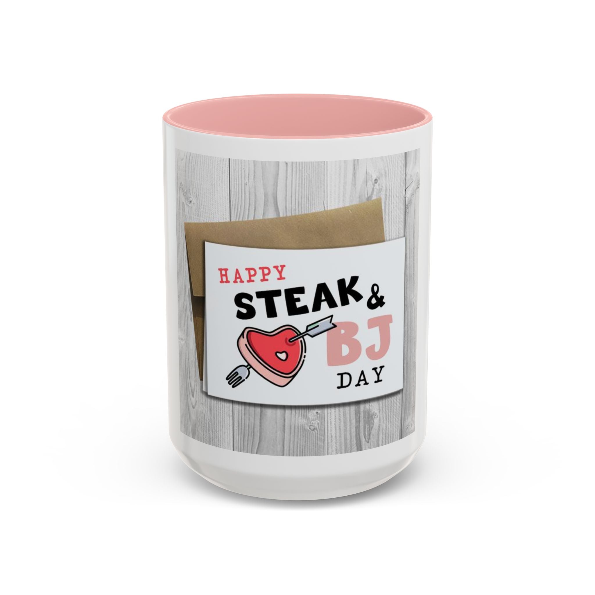 Happy Steak & BJ Day Mug | Novelty Coffee Mug, Humorous Holiday Design
