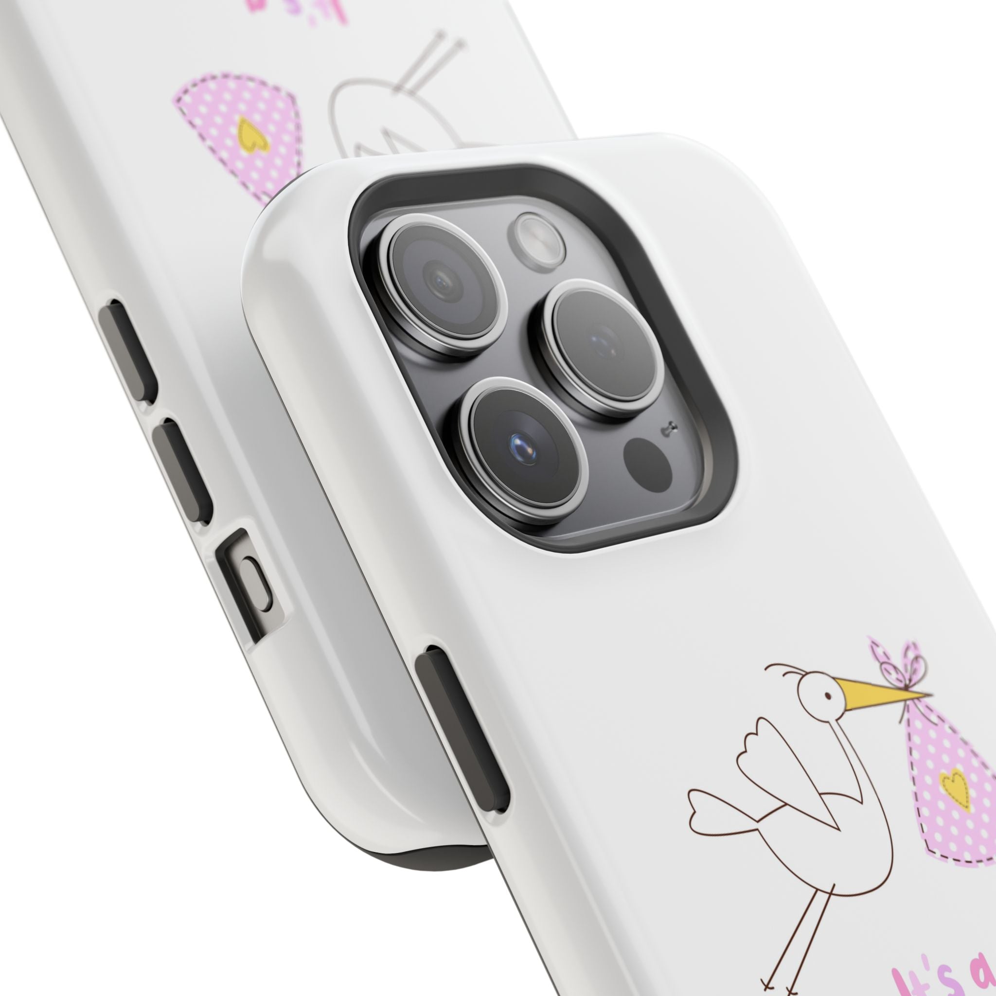 Phone Case - "It's a Girl!" Stork Baby Announcement Impact-Resistant Case