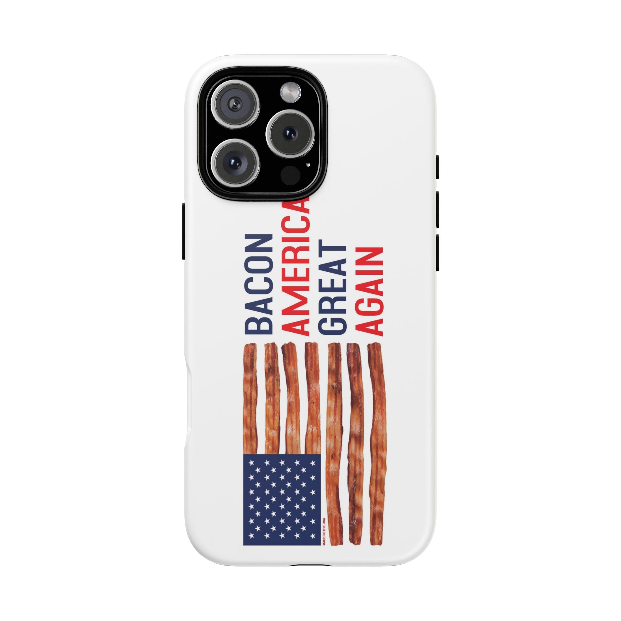 Bacon American Great Again phone case | patriotic bacon flag iPhone case