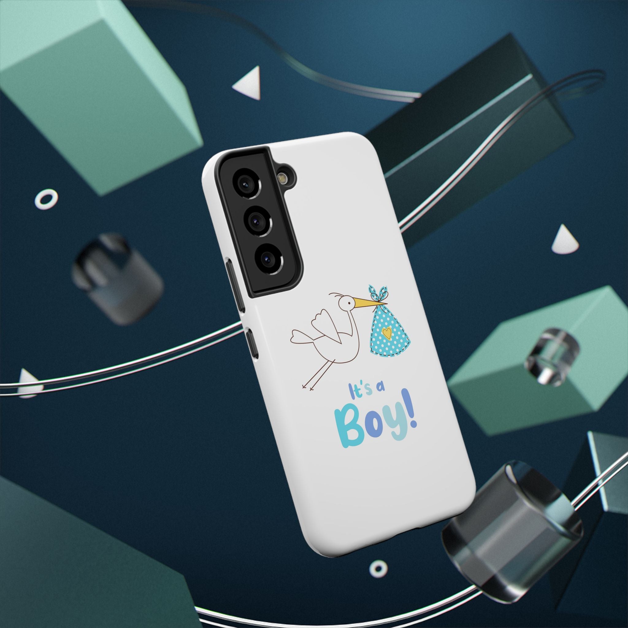 Stork 'It's a Boy' Phone Case | Impact-Resistant Case