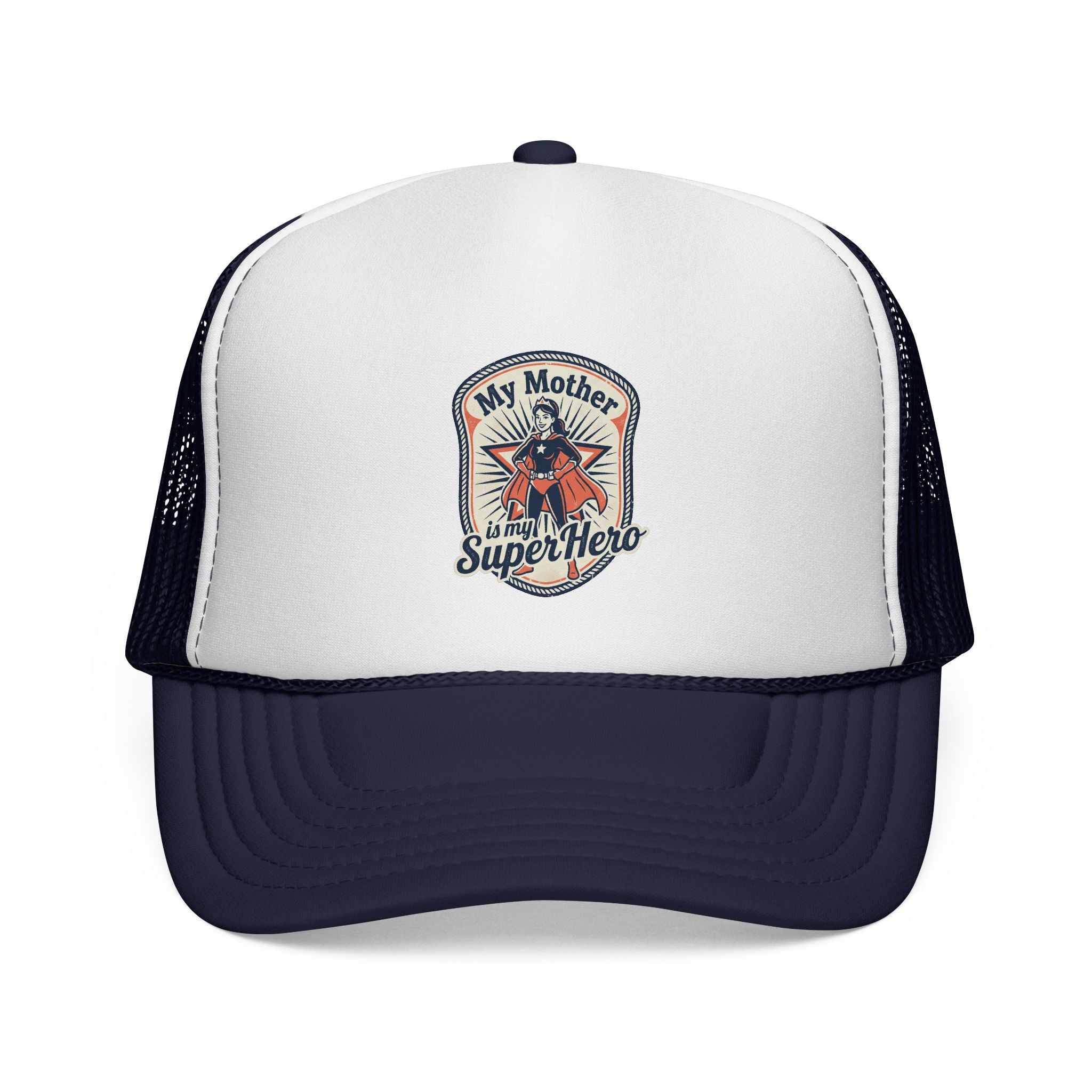 My Mother Is My Superhero Trucker Cap | Vintage Superhero Mom Patch