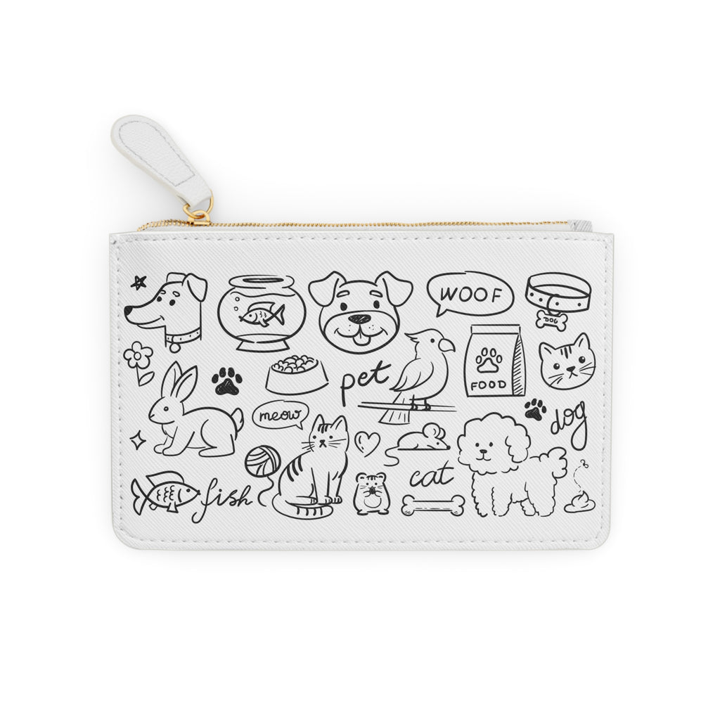 Pet Doodles Mini Clutch Bag | Cat Dog Rabbit Fish Illustrated Pouch