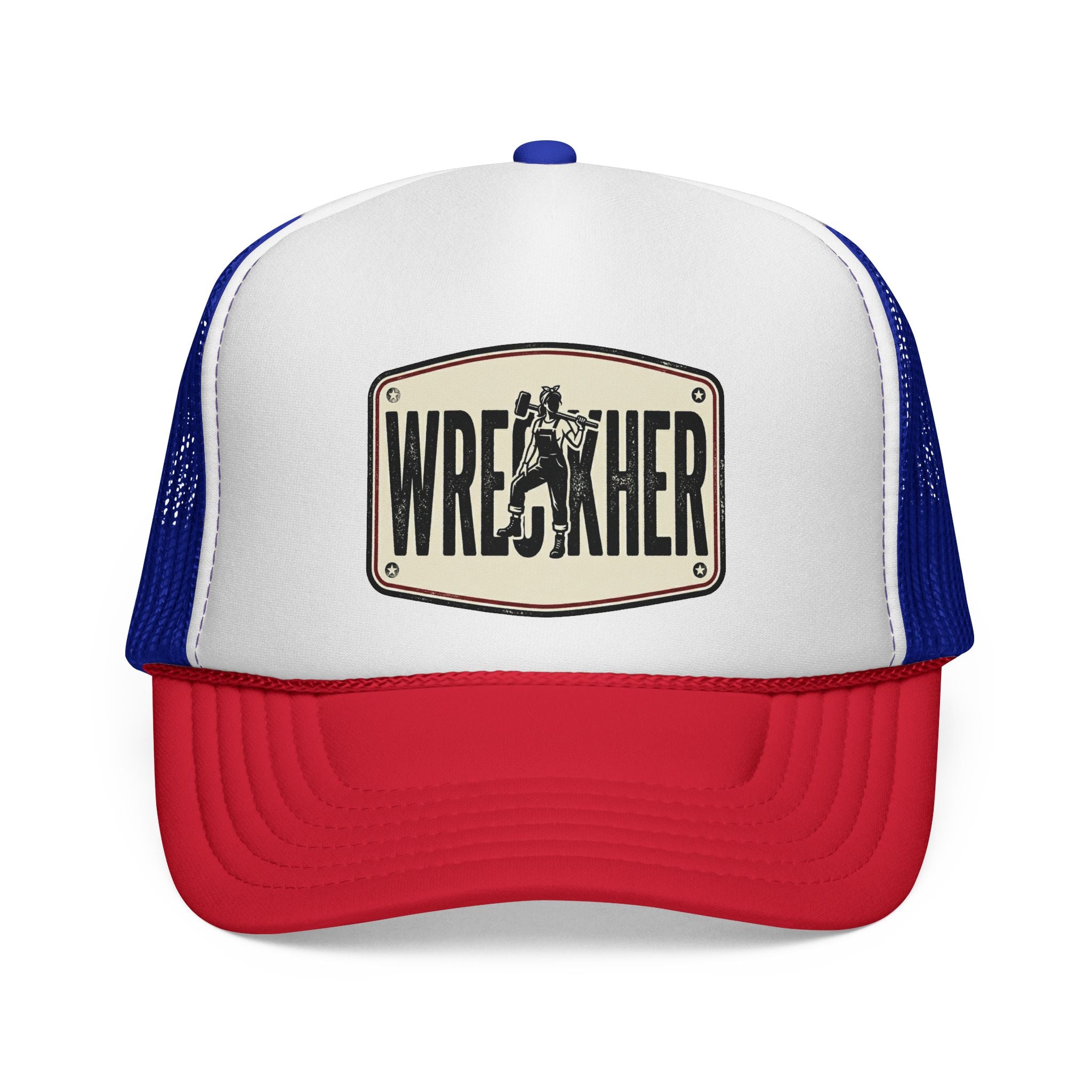 Wreather Vintage Wrestling Patch Trucker Cap | Mesh Back Snapback Hat