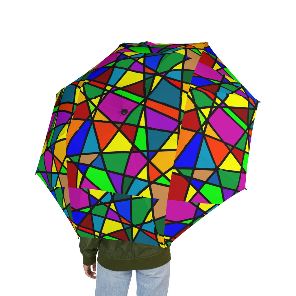 Colorful Stained Glass Abstract Umbrella | Foldable Rain Parasol