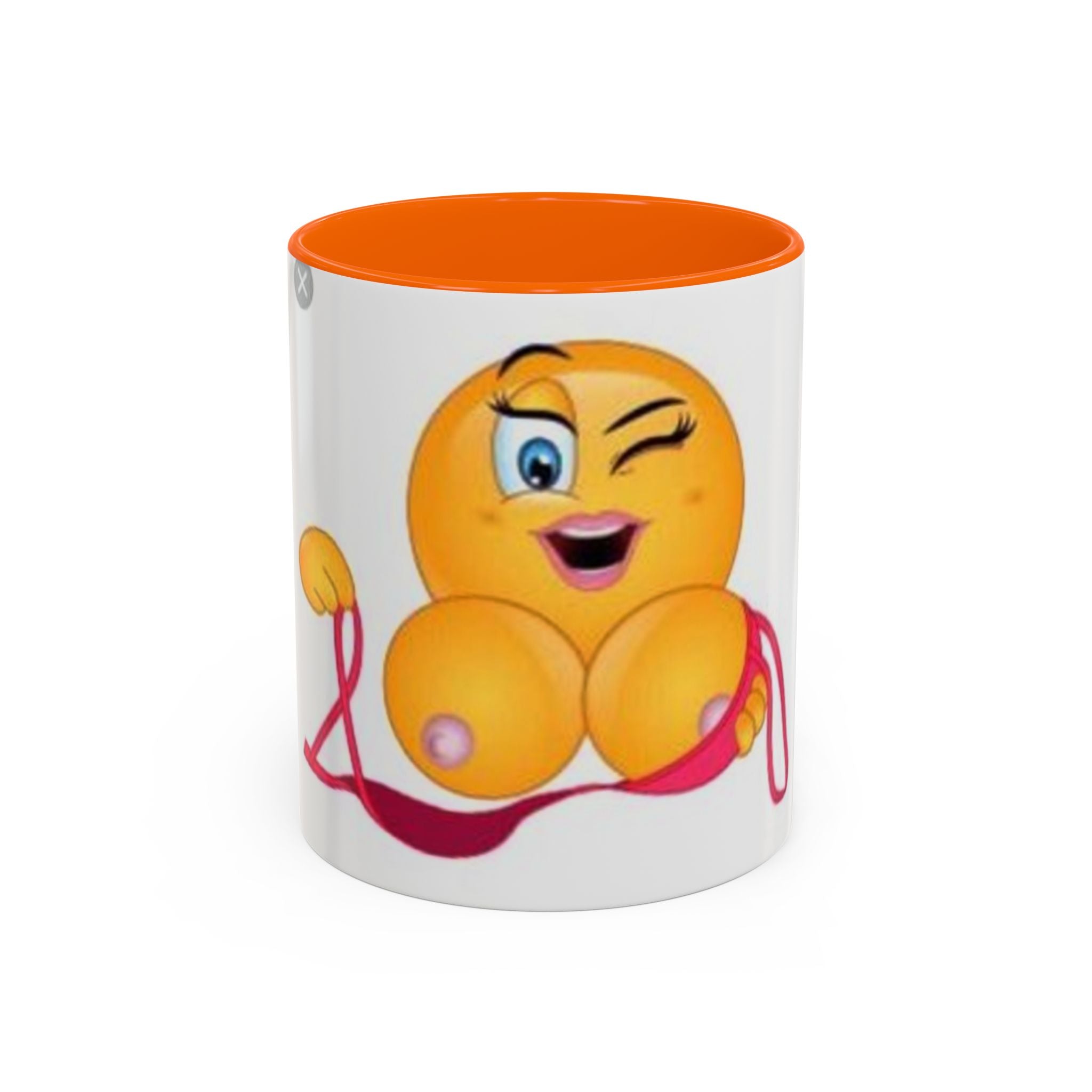 Winking Boob Emoji Mug Accent Coffee Mug | 11oz 15oz