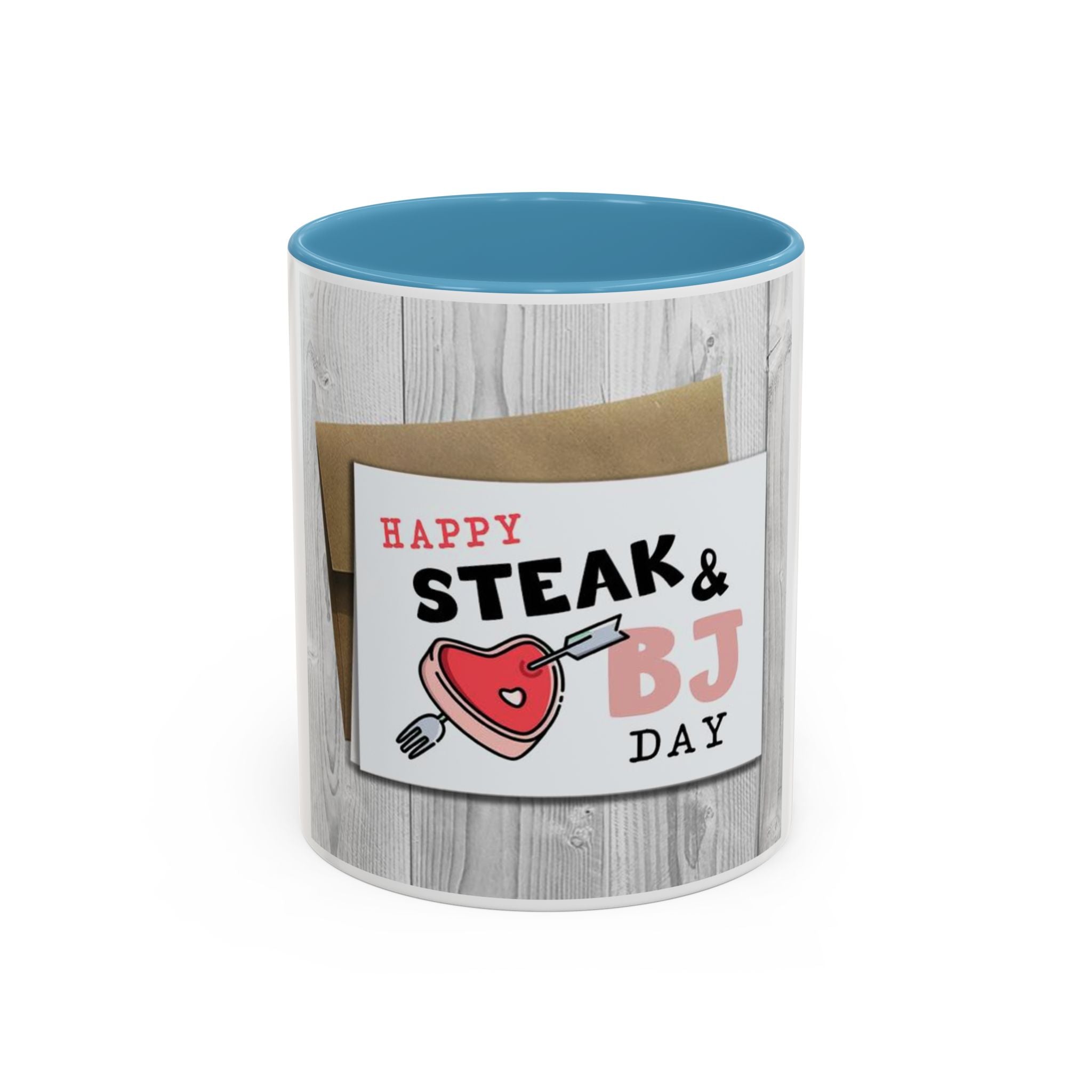 Happy Steak & BJ Day Mug | Novelty Coffee Mug, Humorous Holiday Design