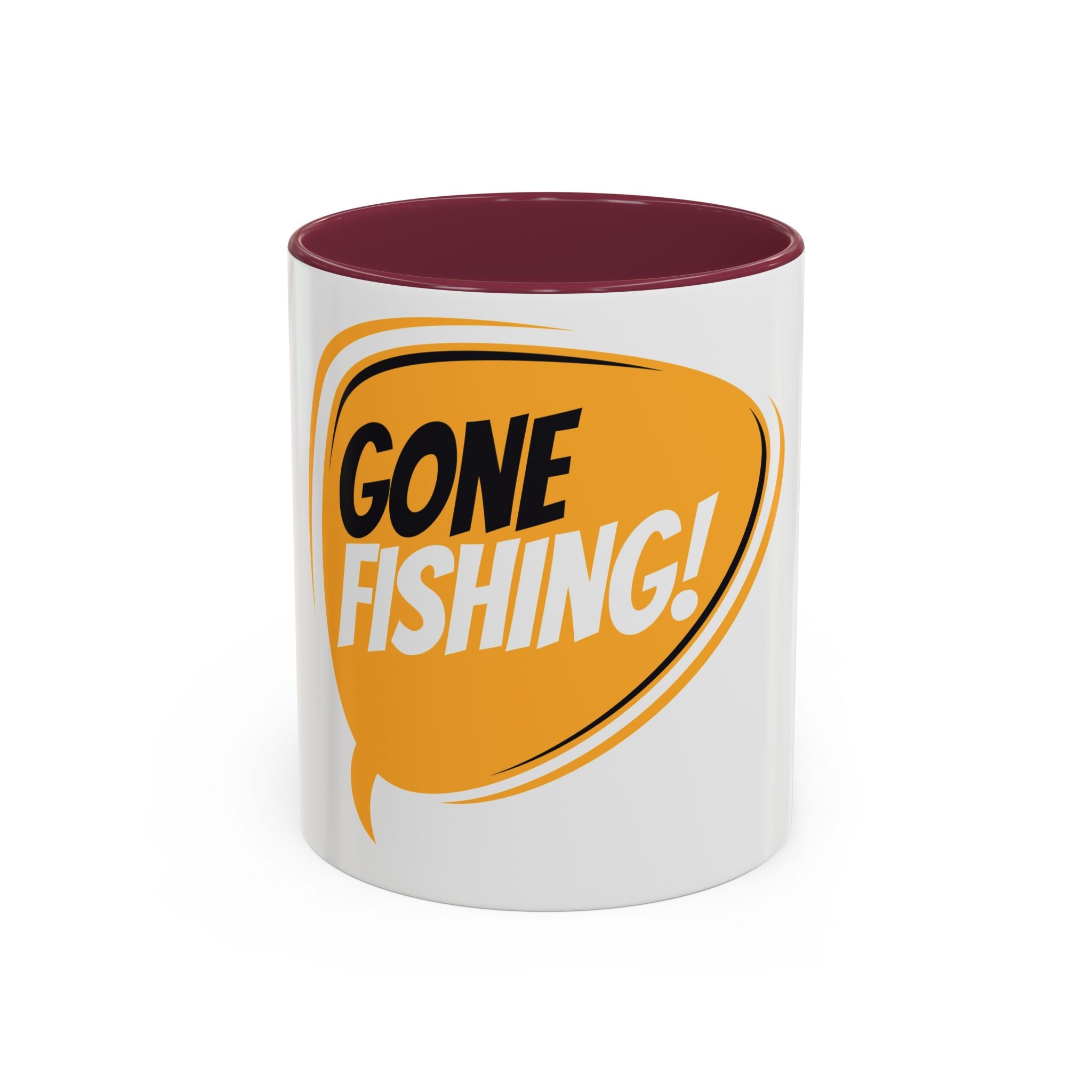 Gone Fishing Speech Bubble Mug | Fishing Quote Coffee Cup
