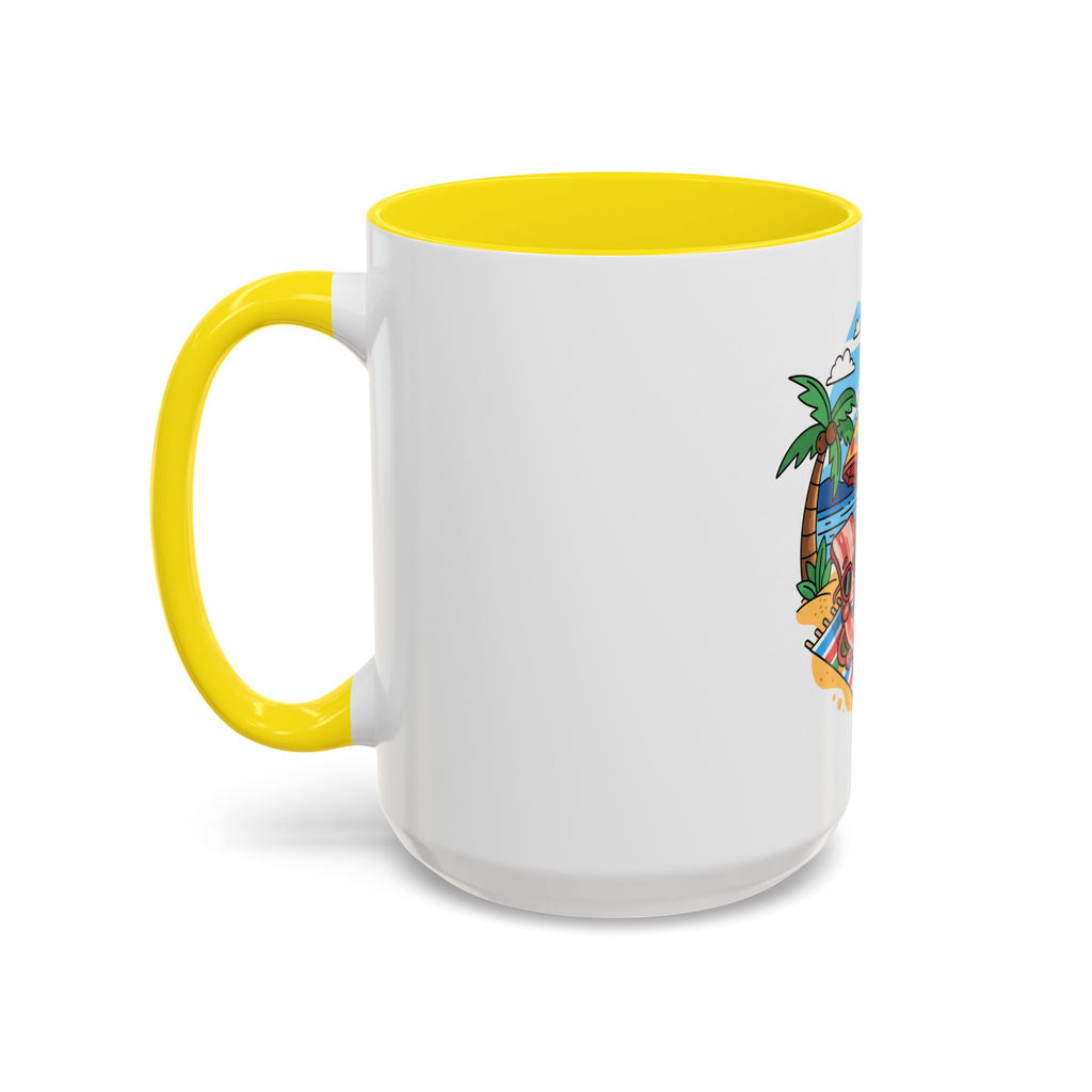 Sizzle & Chill Bacon Sunbathing Cartoon Accent Coffee Mug | 11oz or 15oz