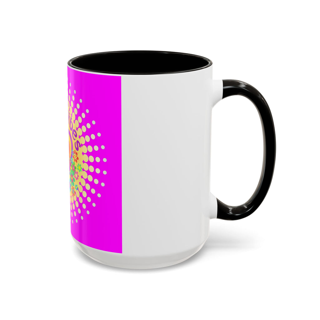 Good Vibes Peace Heart Floral Mug | Colorful 11oz 15oz Ceramic