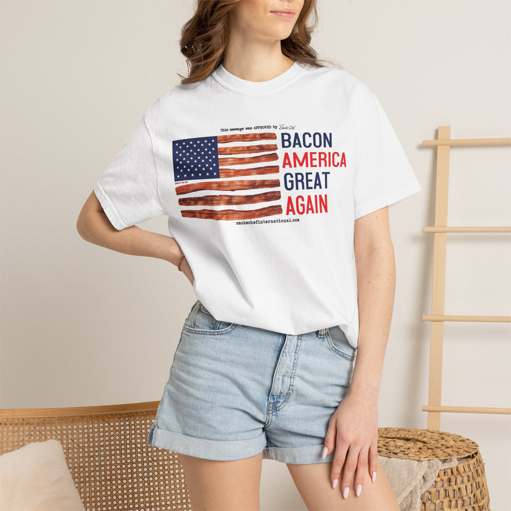 Bacon America Great Again T-shirt | American Flag Bacon Design