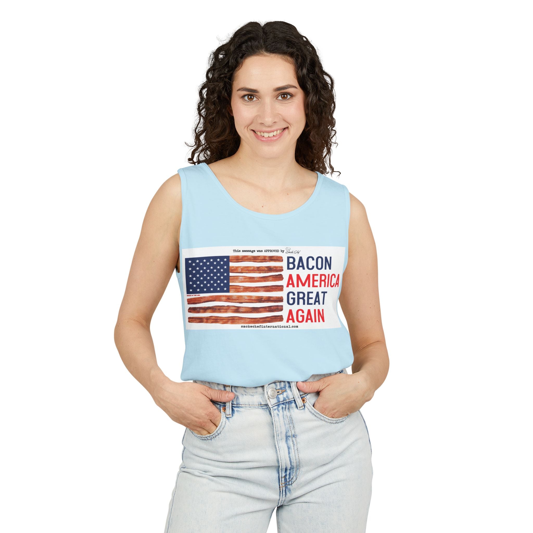 Bacon America Great Again Tank Top | American Flag Bacon Graphic