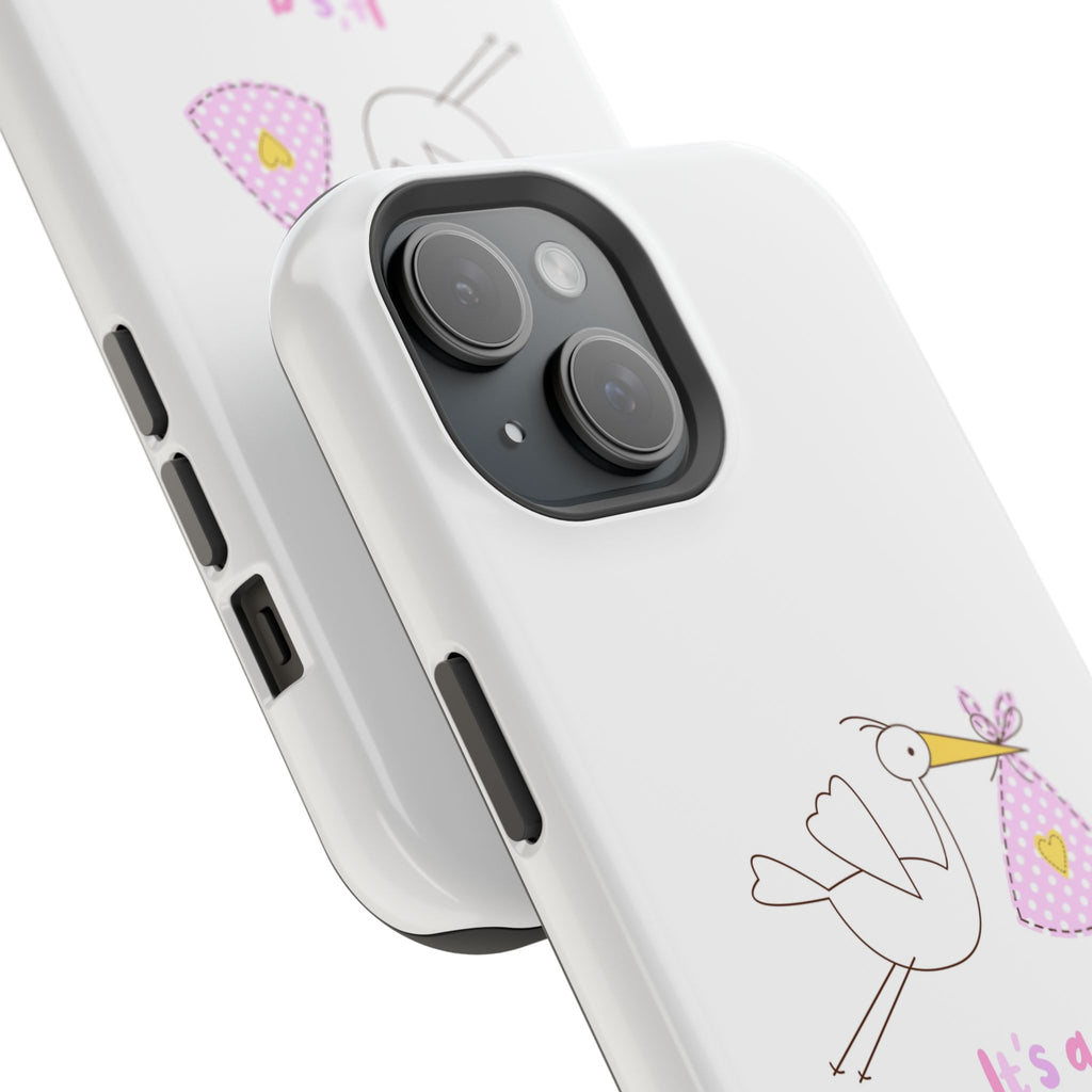 Phone Case - "It's a Girl!" Stork Baby Announcement Impact-Resistant Case