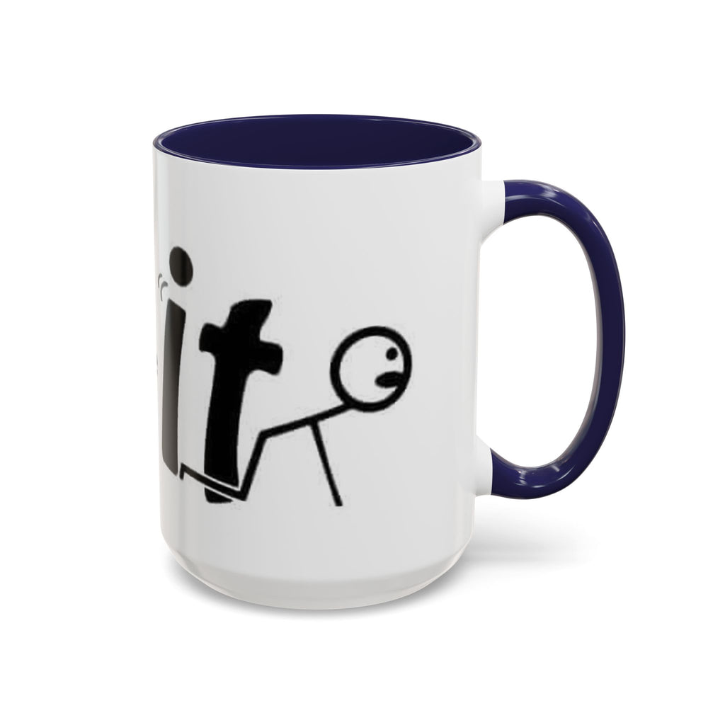 Sit Before It Mug | Funny Stick Figure Coffee Cup, Morning Routine Accent Mug