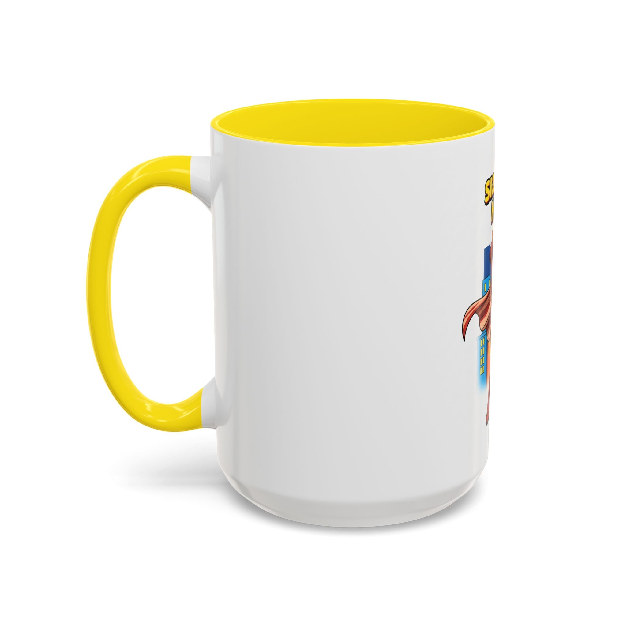 Sizzling Hero Mug | Accent Coffee Mug 11oz 15oz, Superhero City Design