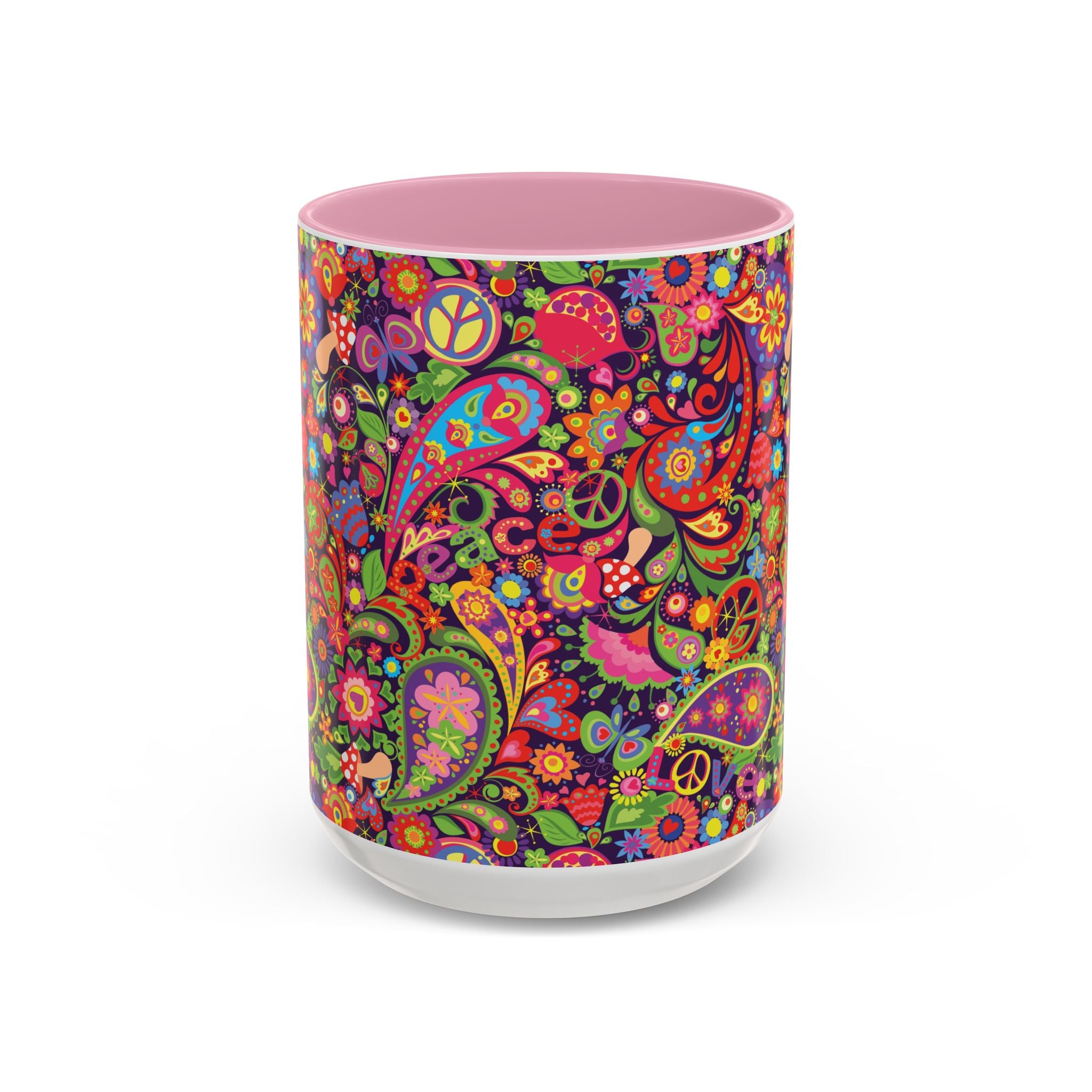 Psychedelic Paisley Peace Mug | Colorful 11oz or 15oz Ceramic