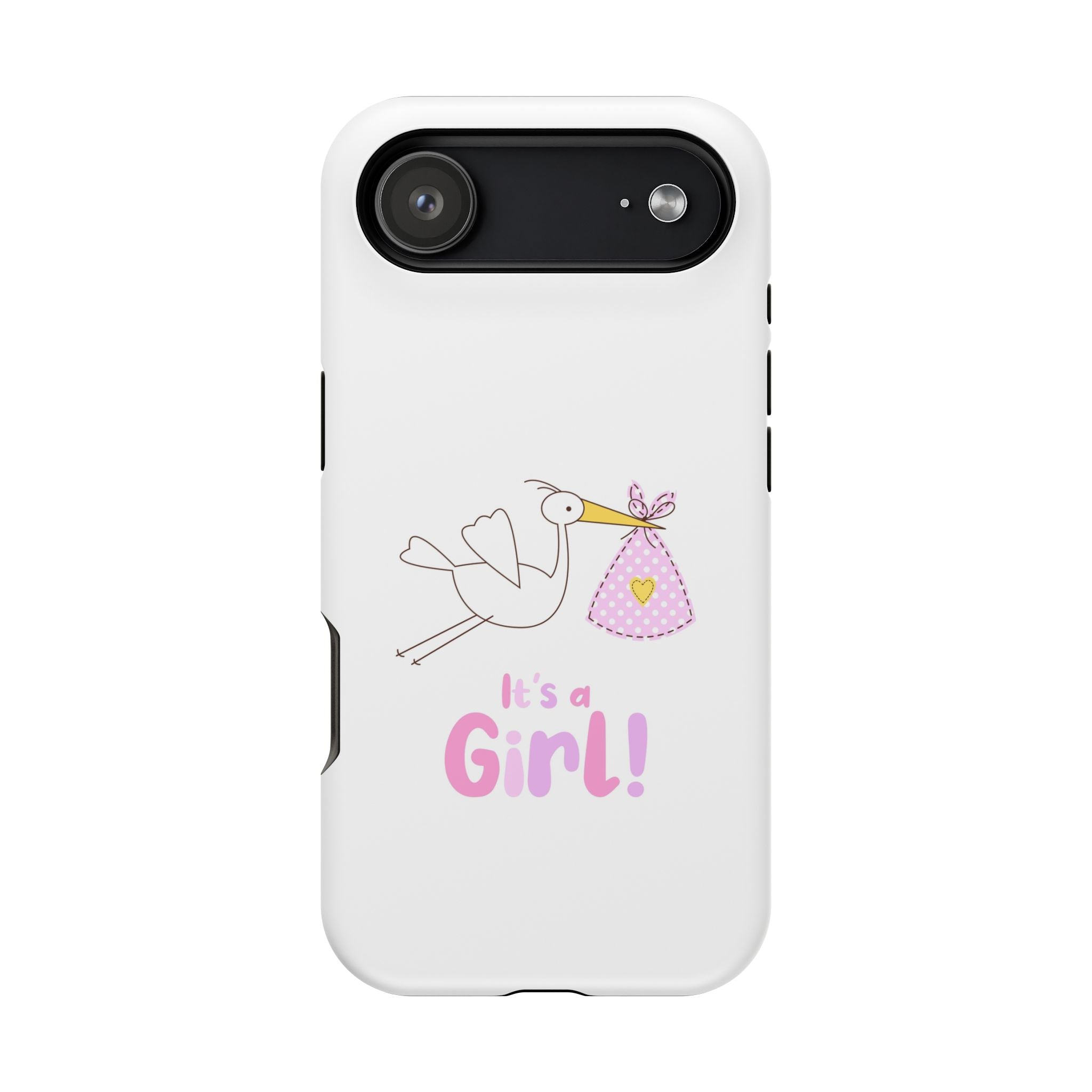 Phone Case - "It's a Girl!" Stork Baby Announcement Impact-Resistant Case