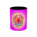 Good Vibes Peace Heart Floral Mug | Colorful 11oz 15oz Ceramic