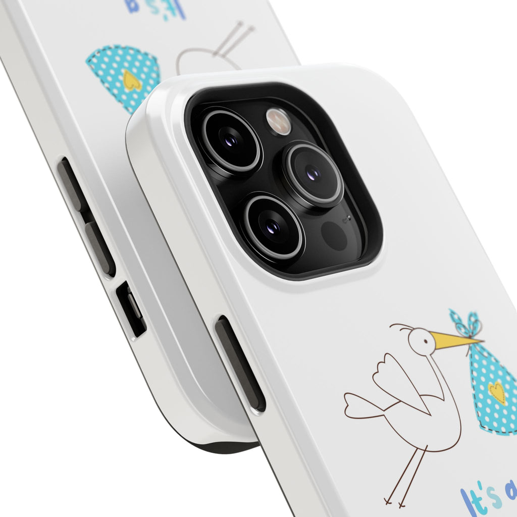 Stork 'It's a Boy' Phone Case | Impact-Resistant Case