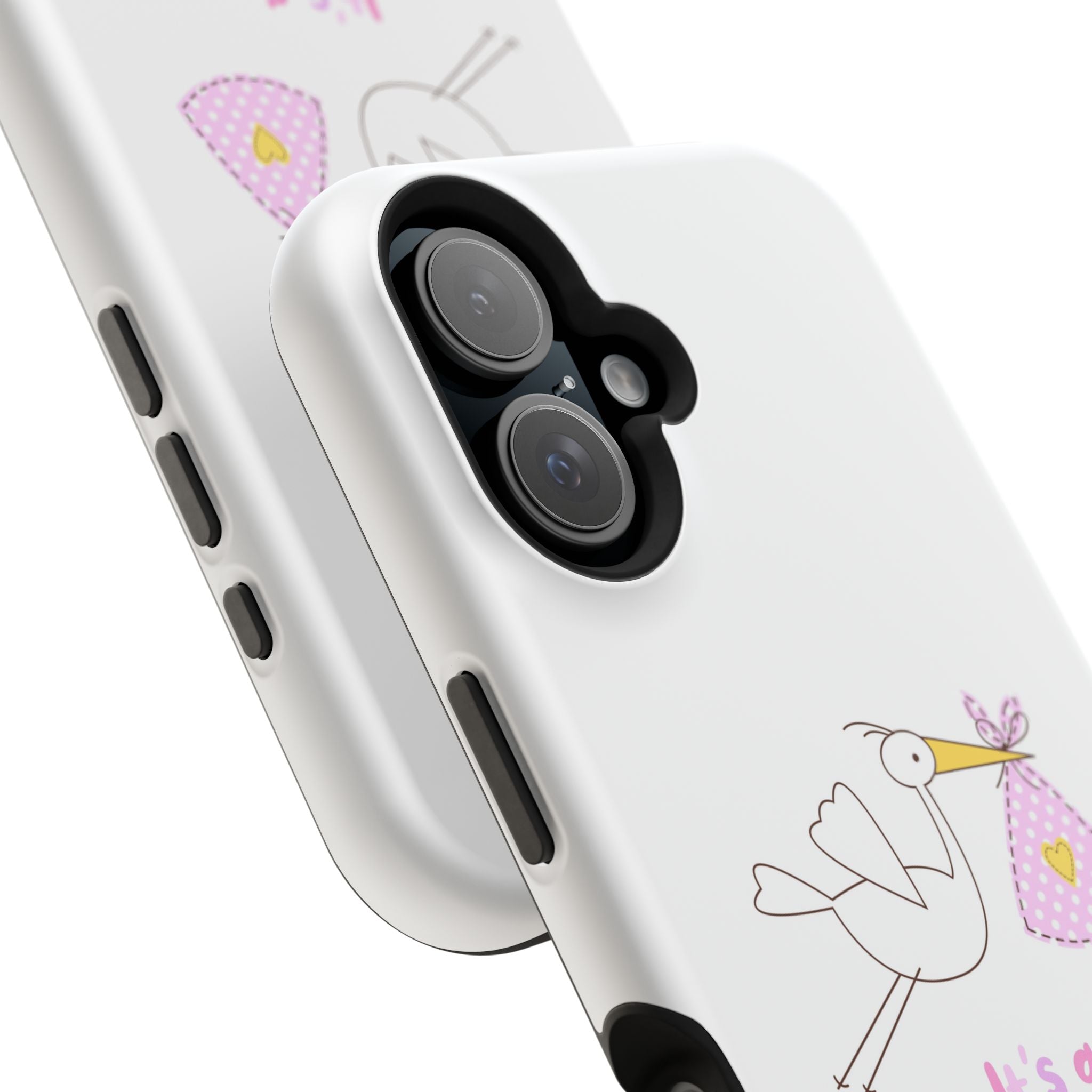 Phone Case - "It's a Girl!" Stork Baby Announcement Impact-Resistant Case