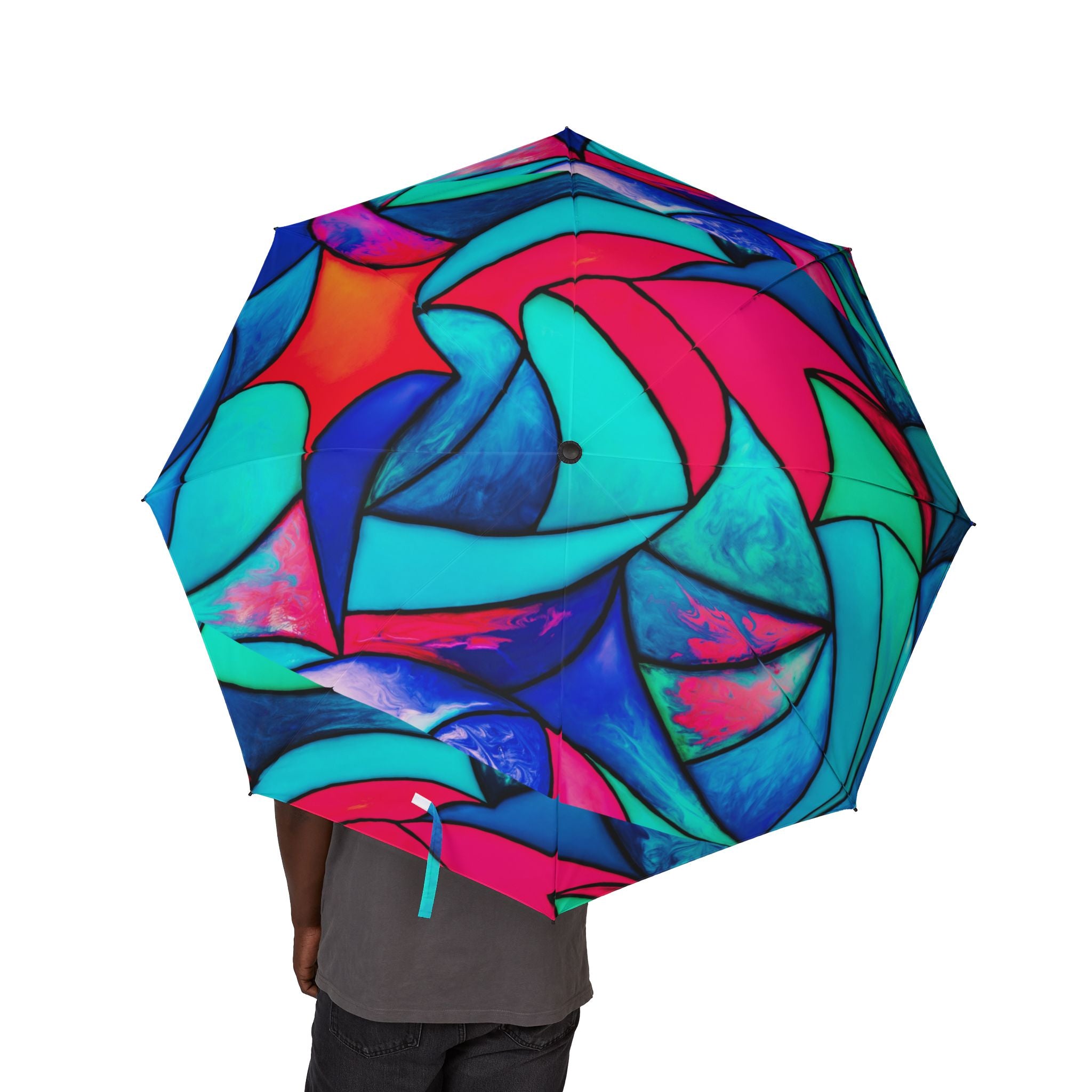 Vibrant Abstract Swirl Pattern Umbrella