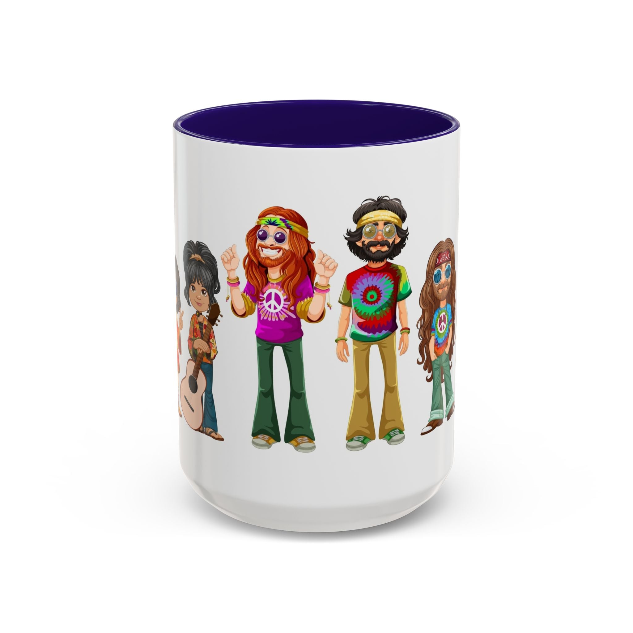 Retro Hippie Characters Mug | 11oz or 15oz Color Accent Ceramic