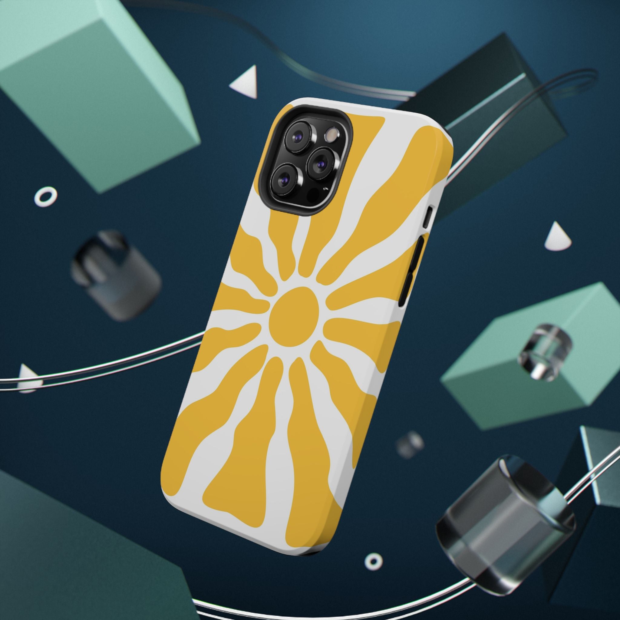 Retro Sunburst iPhone Case | Impact-Resistant Phone Case