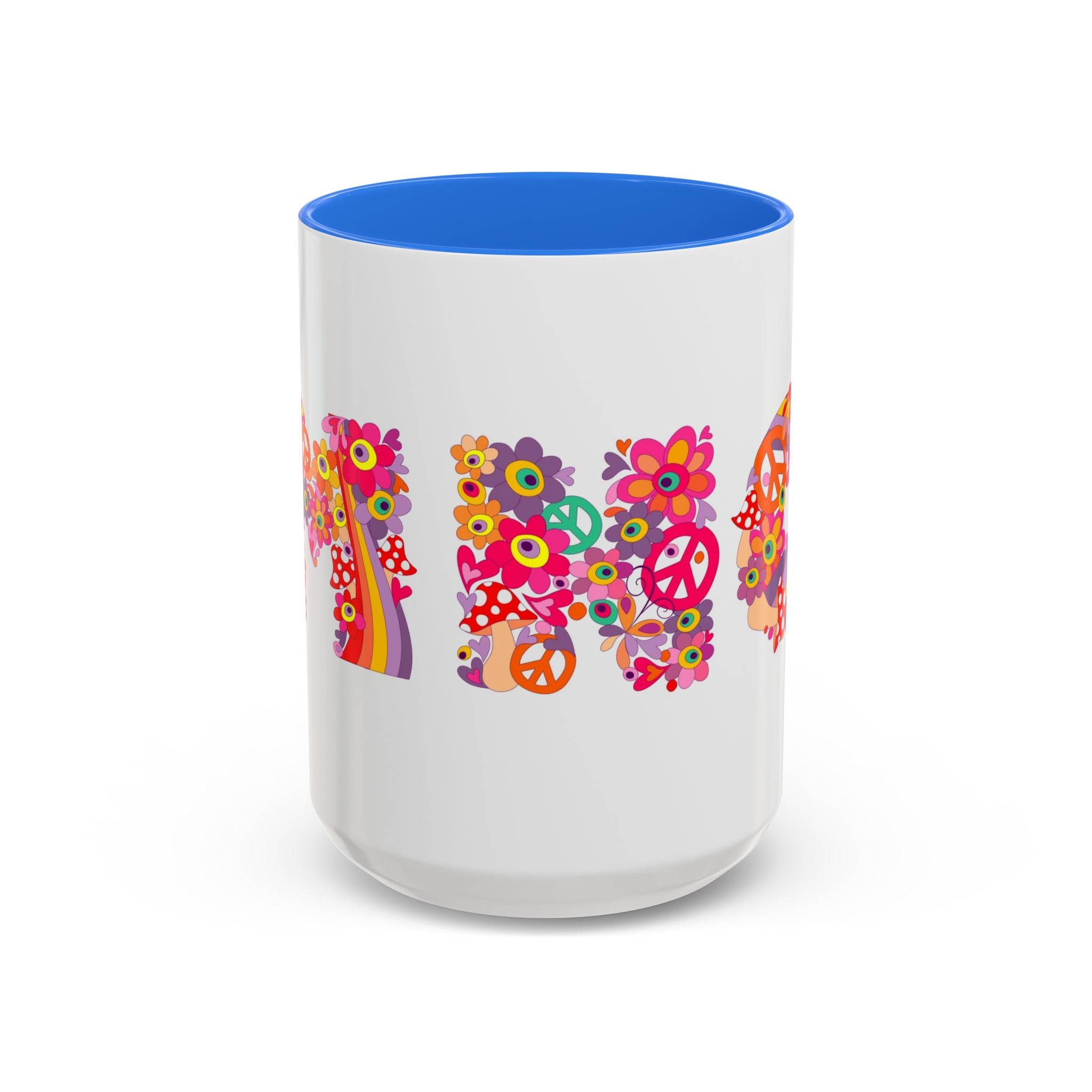 Retro Peace Flower Power Mug | Colorful 70s Hippie Design