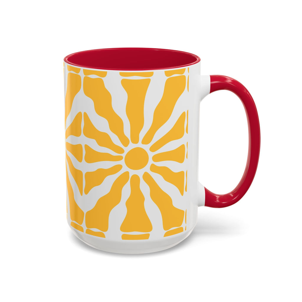 Yellow Sunburst Mug | Ceramic Coffee Cup