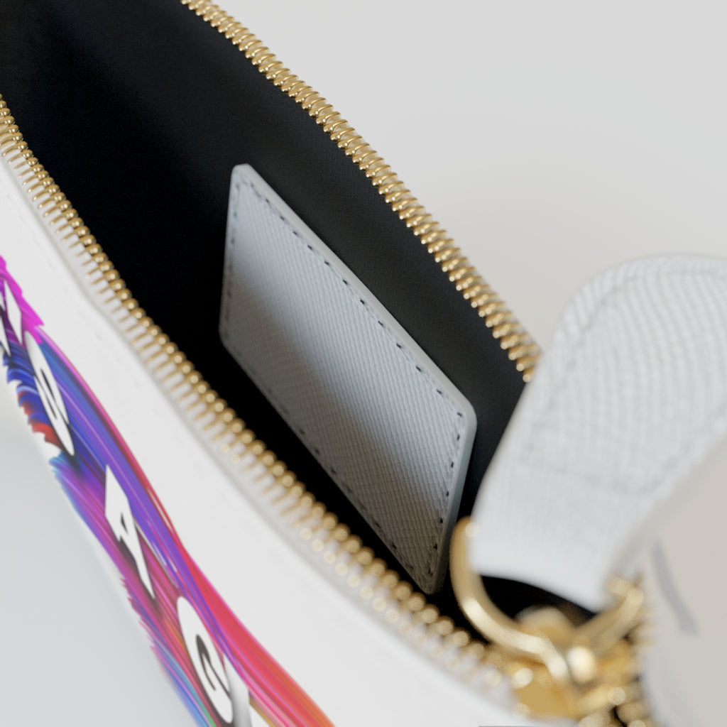 It's a Girl! Mini Clutch Bag | Rainbow Brushstroke Baby Announcement