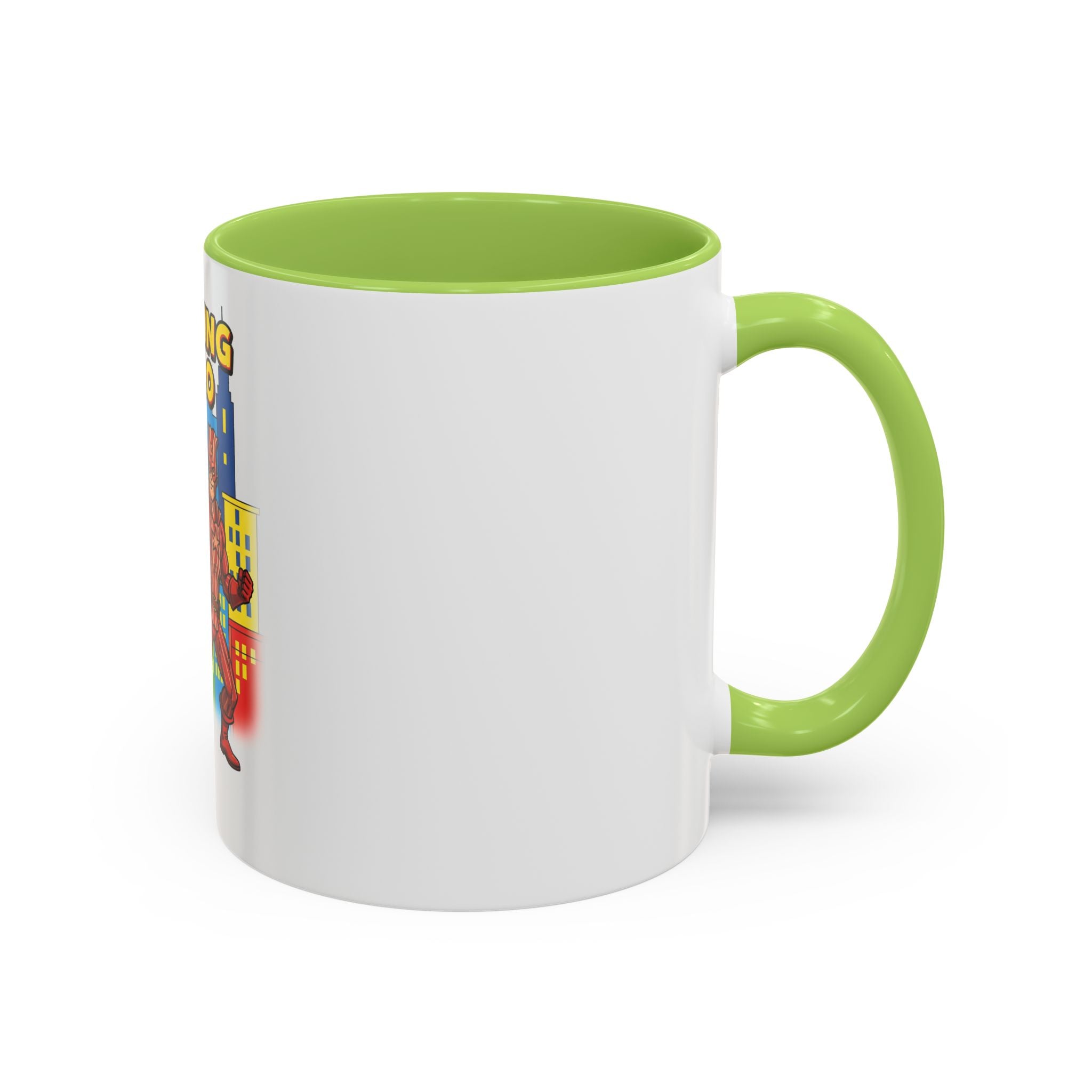 Sizzling Hero Mug | Accent Coffee Mug 11oz 15oz, Superhero City Design