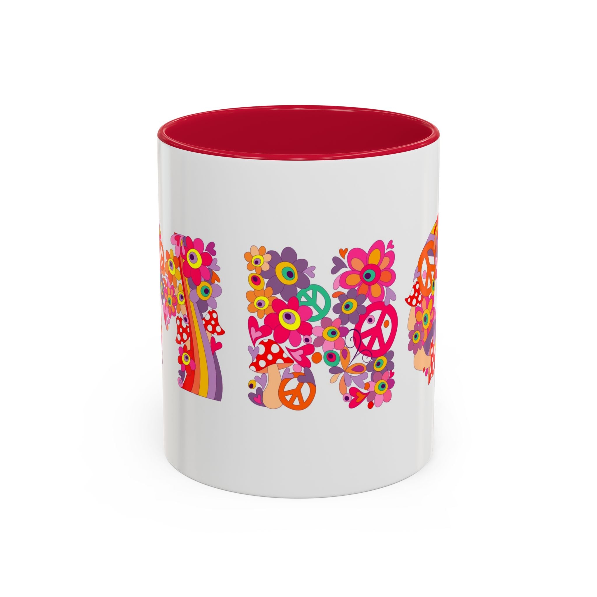 Retro Peace Flower Power Mug | Colorful 70s Hippie Design