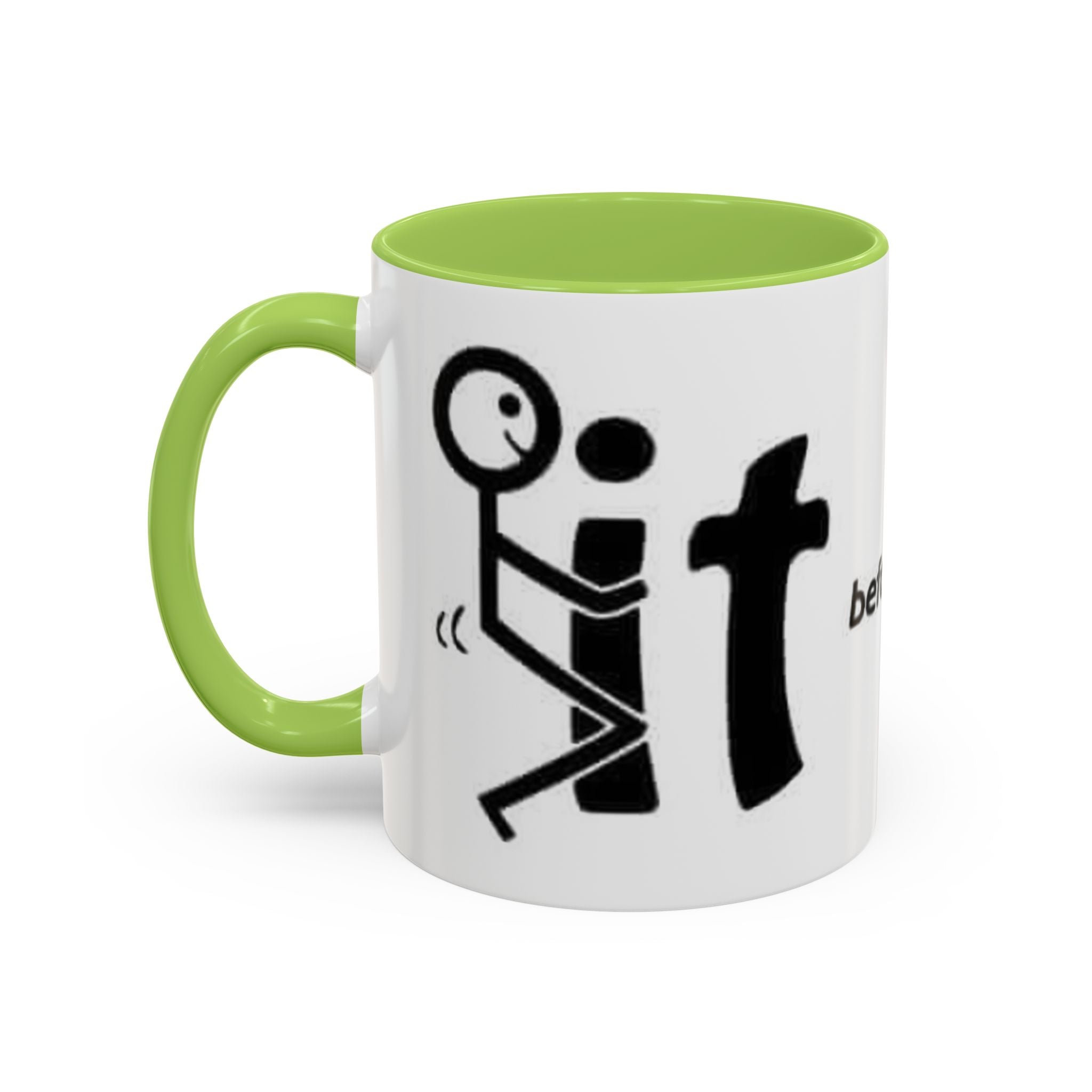 Sit Before It Mug | Funny Stick Figure Coffee Cup, Morning Routine Accent Mug