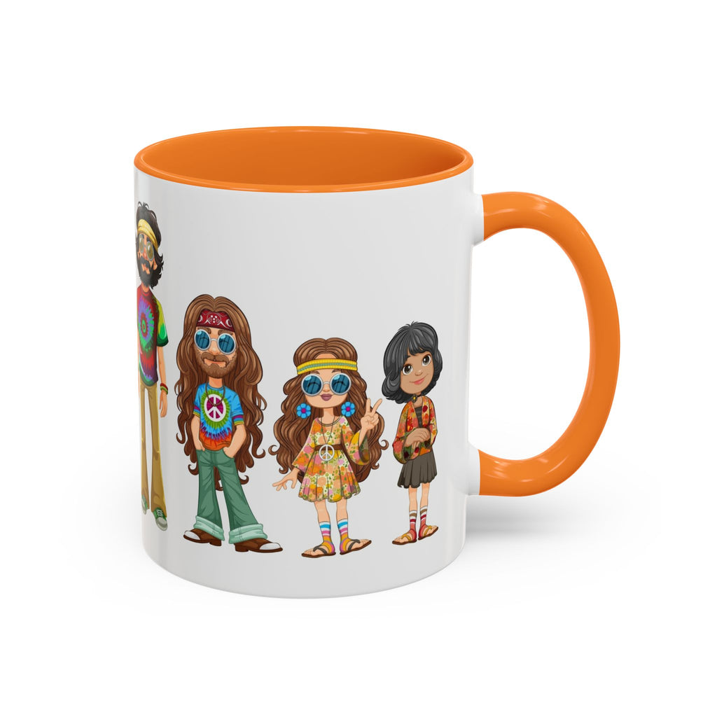 Retro Hippie Characters Mug | 11oz or 15oz Color Accent Ceramic