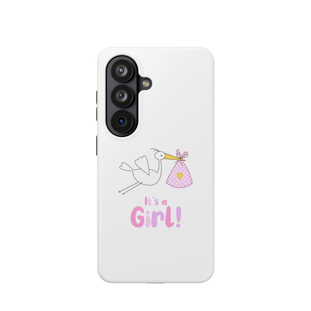 Phone Case - "It's a Girl!" Stork Baby Announcement Impact-Resistant Case