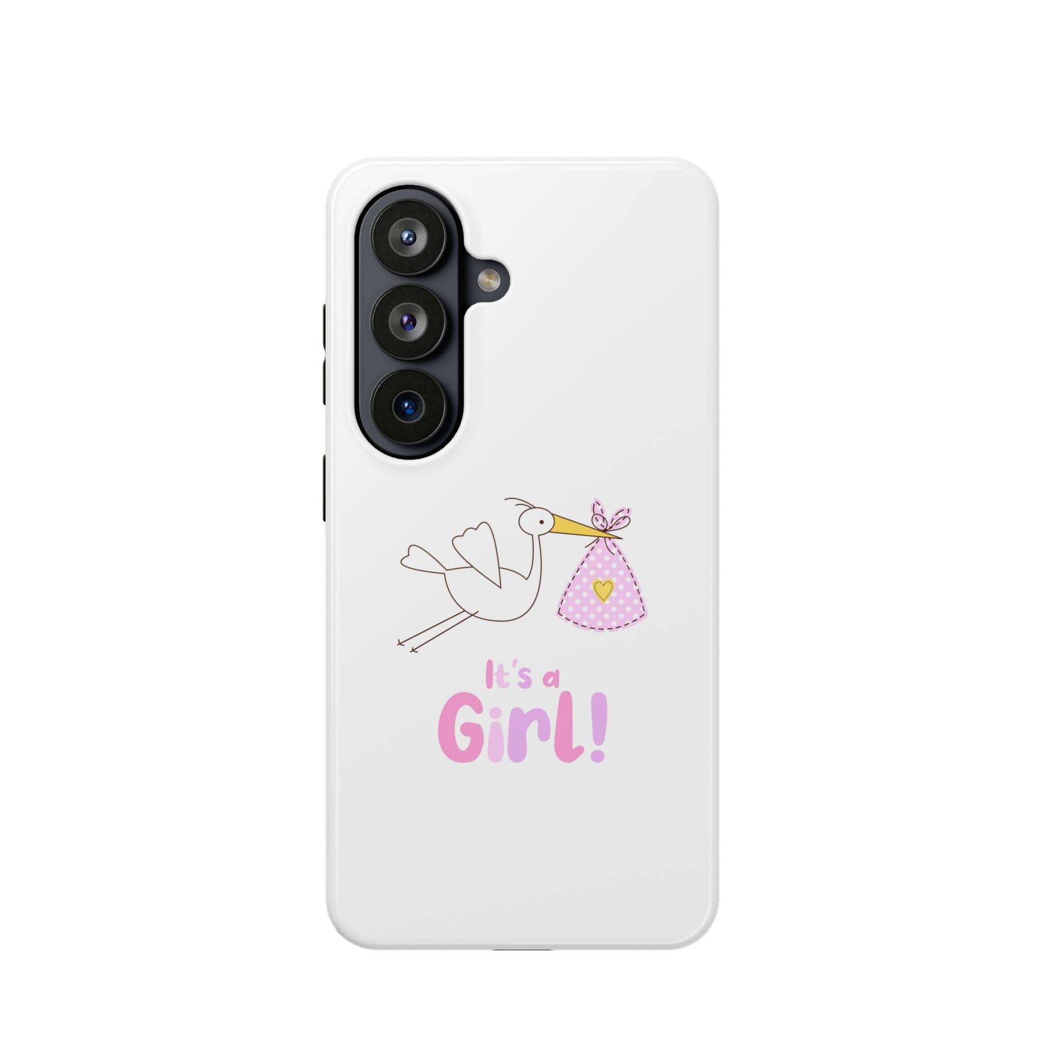 Phone Case - "It's a Girl!" Stork Baby Announcement Impact-Resistant Case