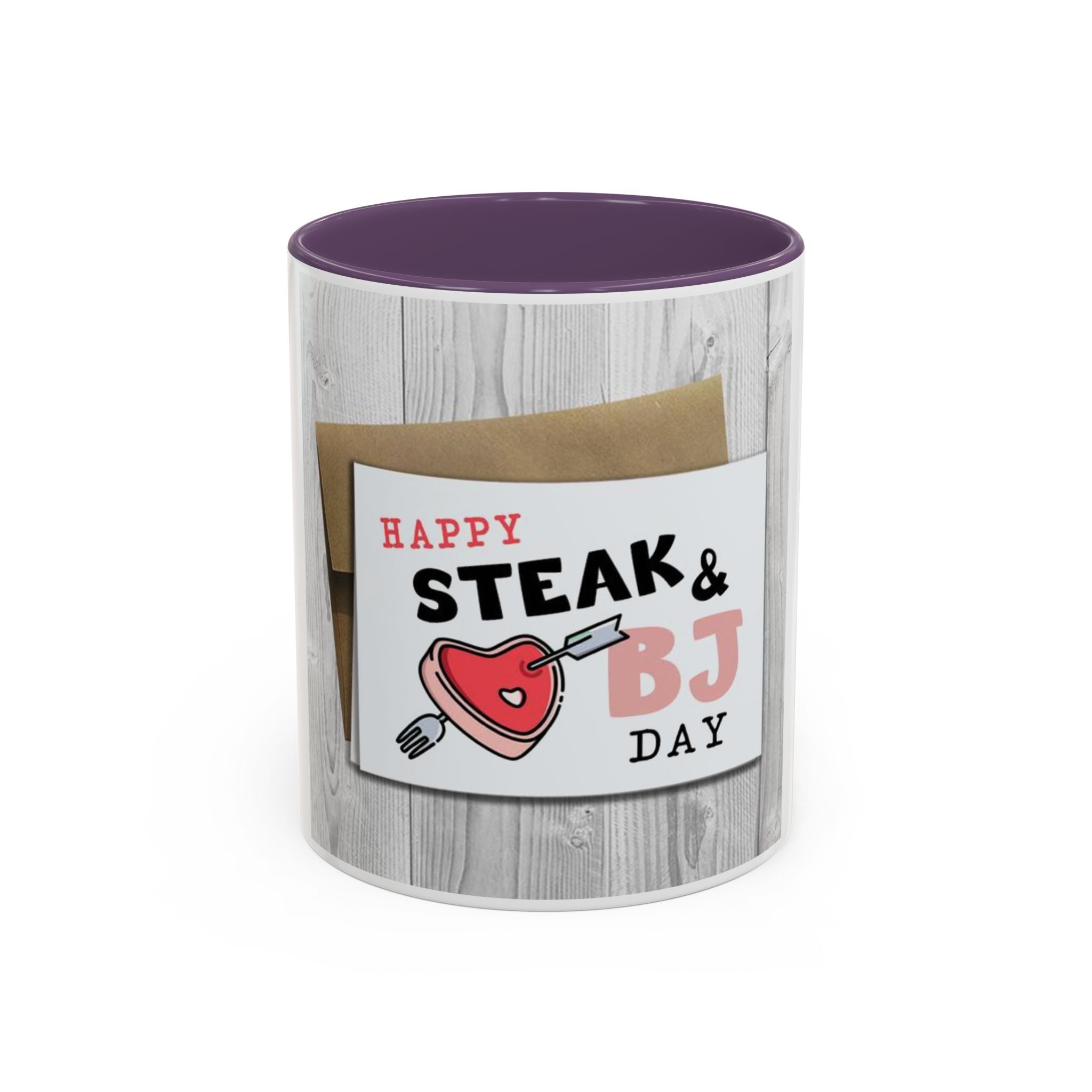 Happy Steak & BJ Day Mug | Novelty Coffee Mug, Humorous Holiday Design